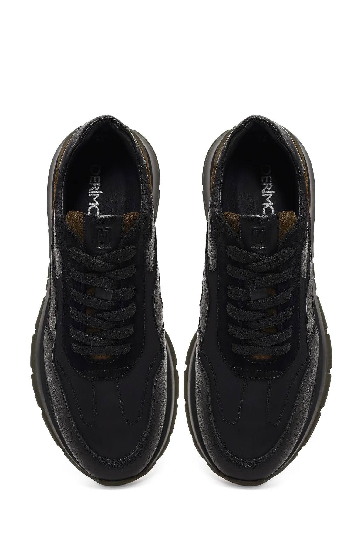 Erkek Yeşil Bağcıklı Deri Sneaker - Image 7