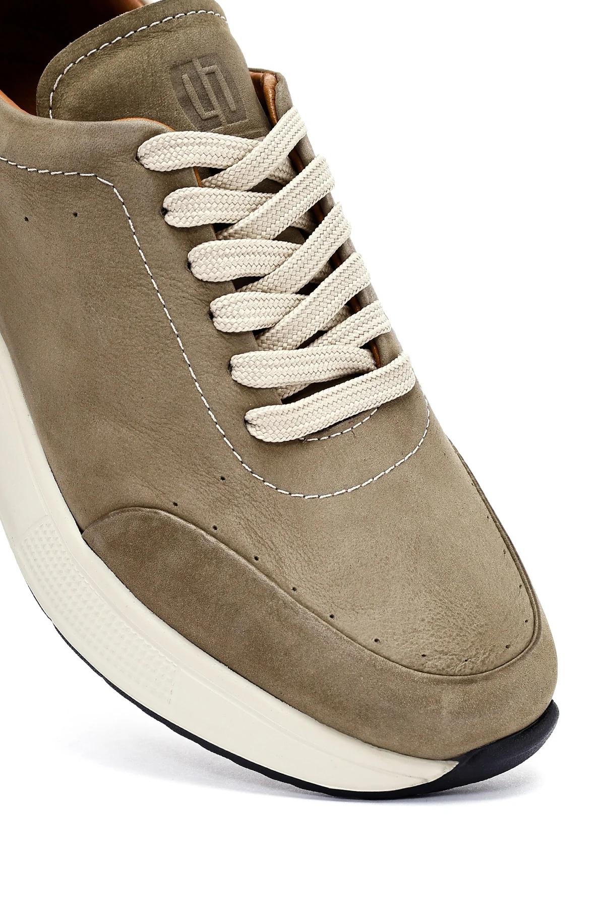 Erkek Yeşil Bağcıklı Kalın Tabanlı Nubuk Deri Sneaker - Image 9