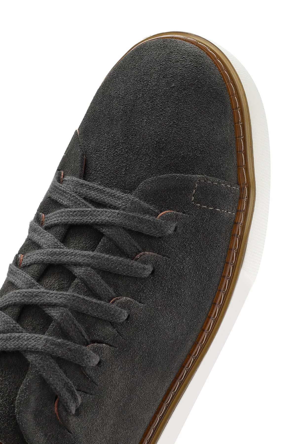 Erkek Yeşil Bağcıklı Kalın Tabanlı Süet Deri Sneaker - Image 9