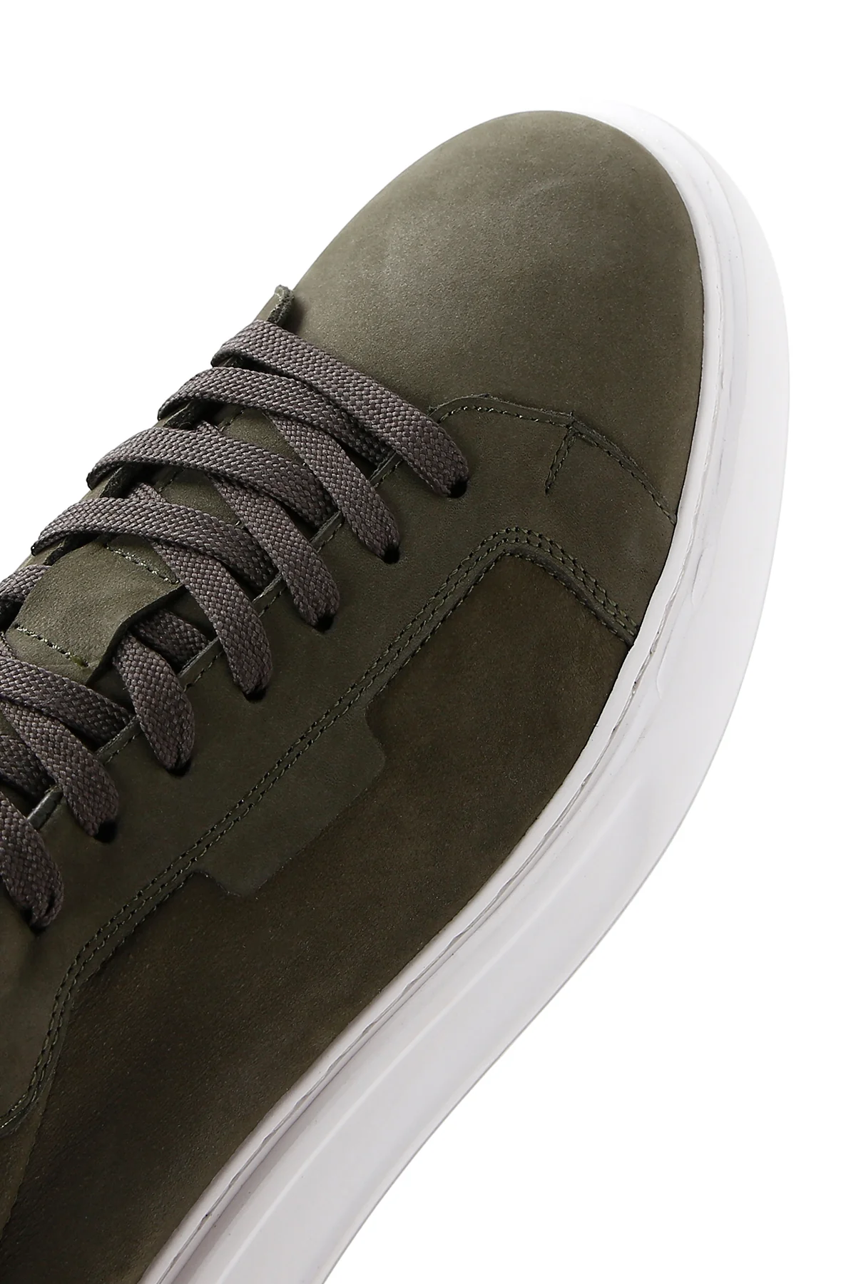 Erkek Yeşil Bağcıklı Nubuk Deri Sneaker - Image 8
