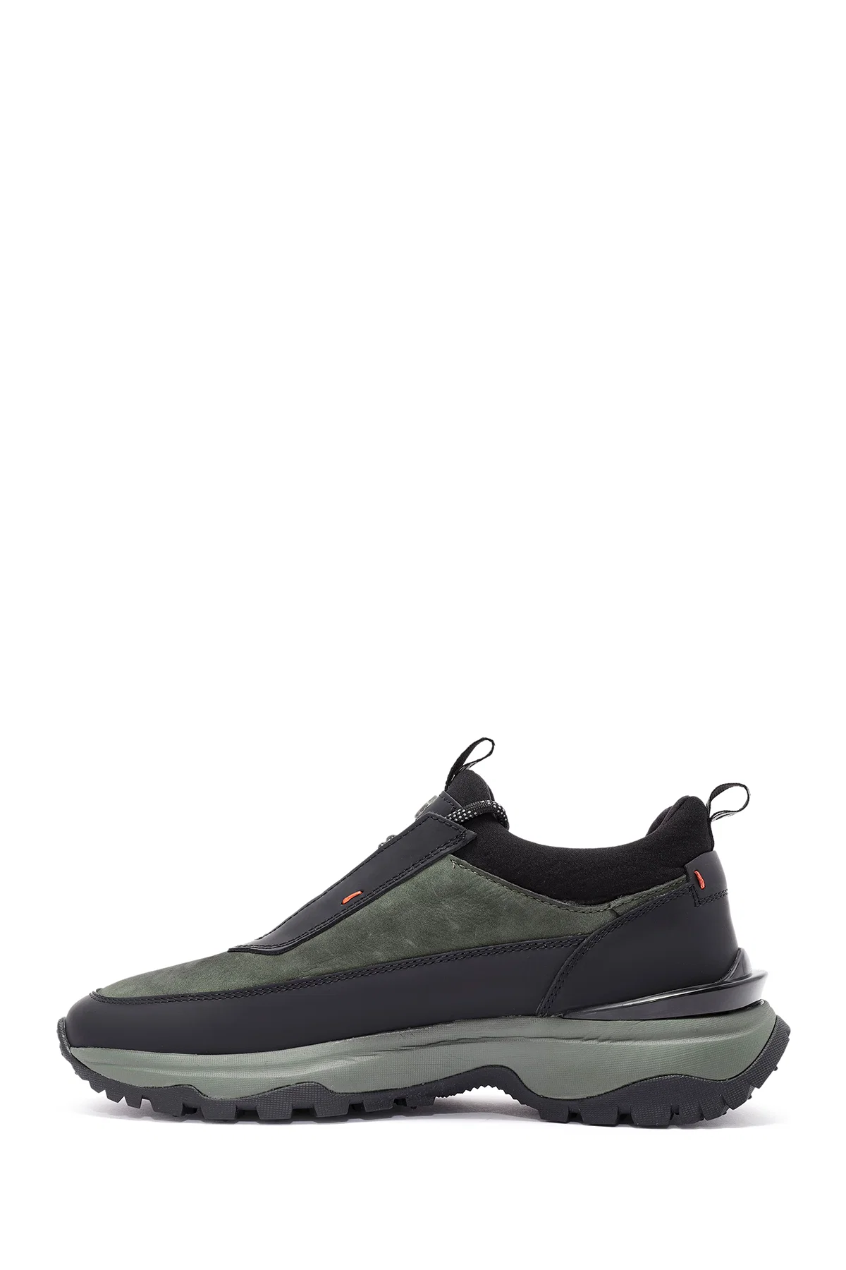 Erkek Yeşil Bağcıklı Nubuk Deri Sneaker - Image 2