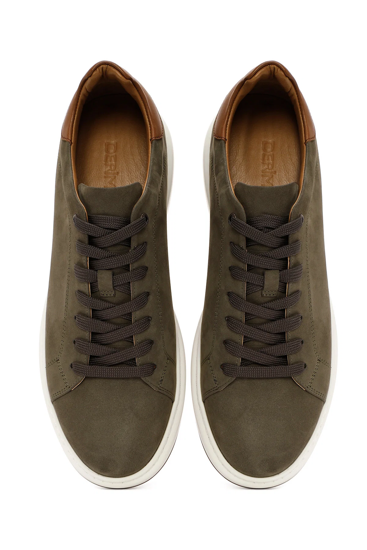 Erkek Yeşil Bağcıklı Nubuk Deri Sneaker - Image 6