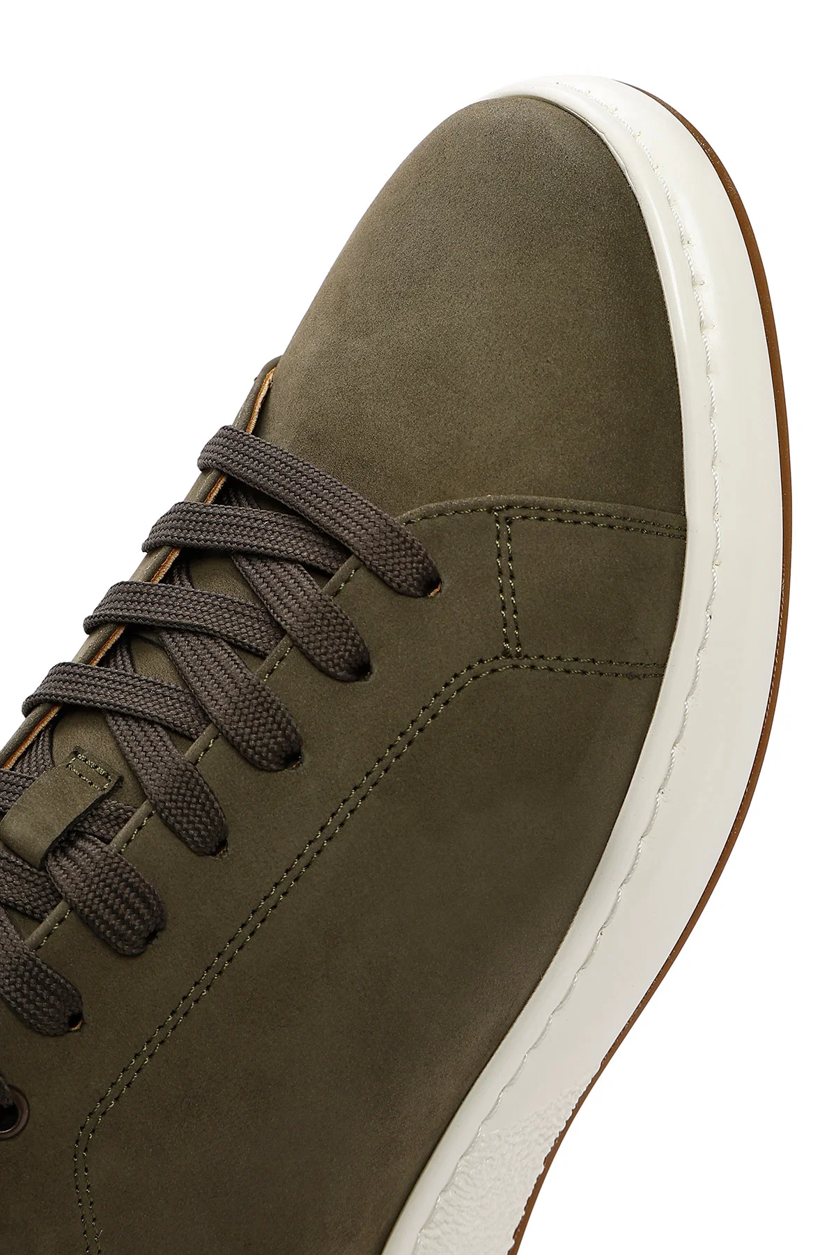 Erkek Yeşil Bağcıklı Nubuk Deri Sneaker - Image 9