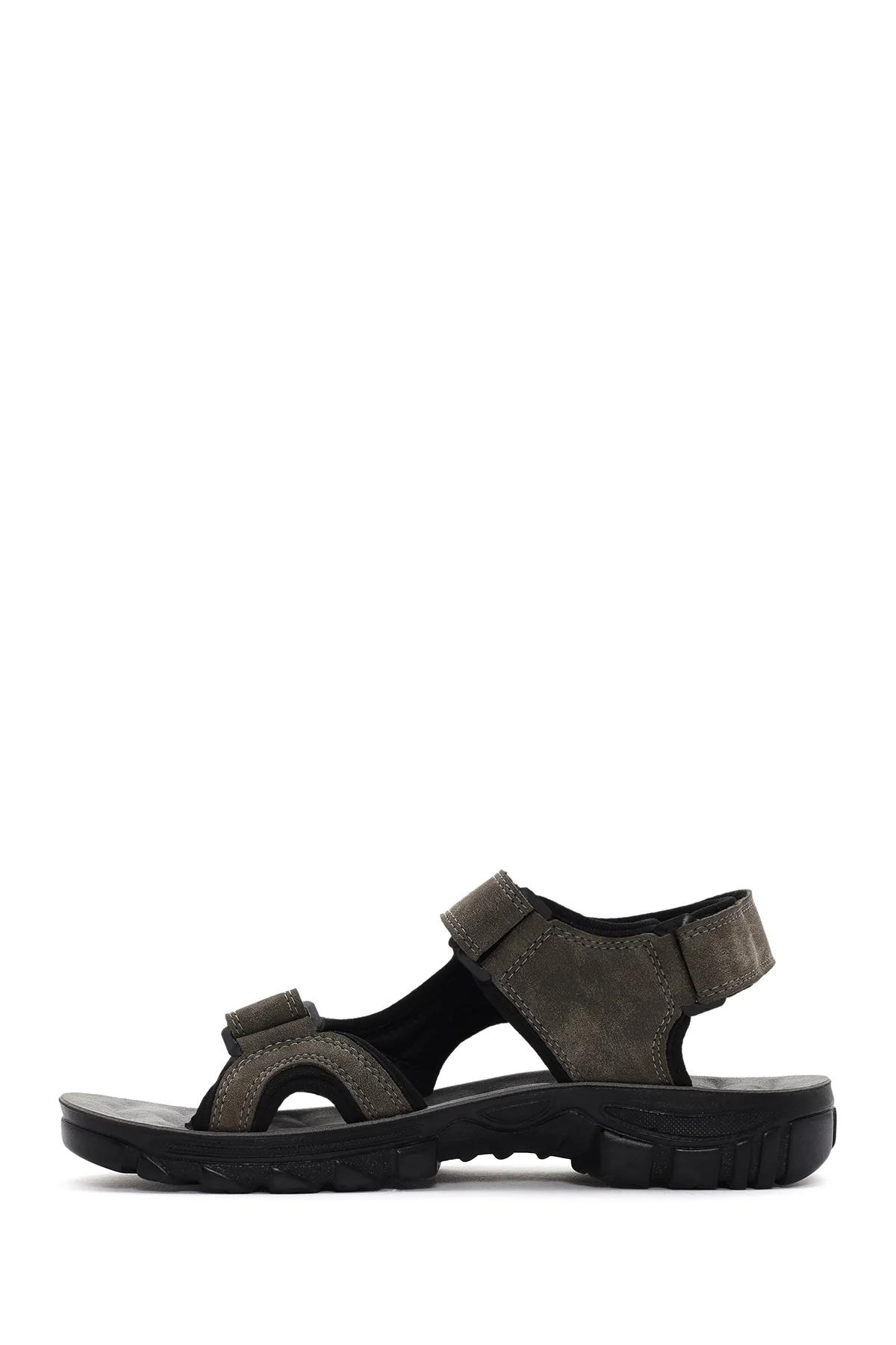 Erkek Yeşil Bantlı Nubuk Deri Casual Sandalet - Image 2