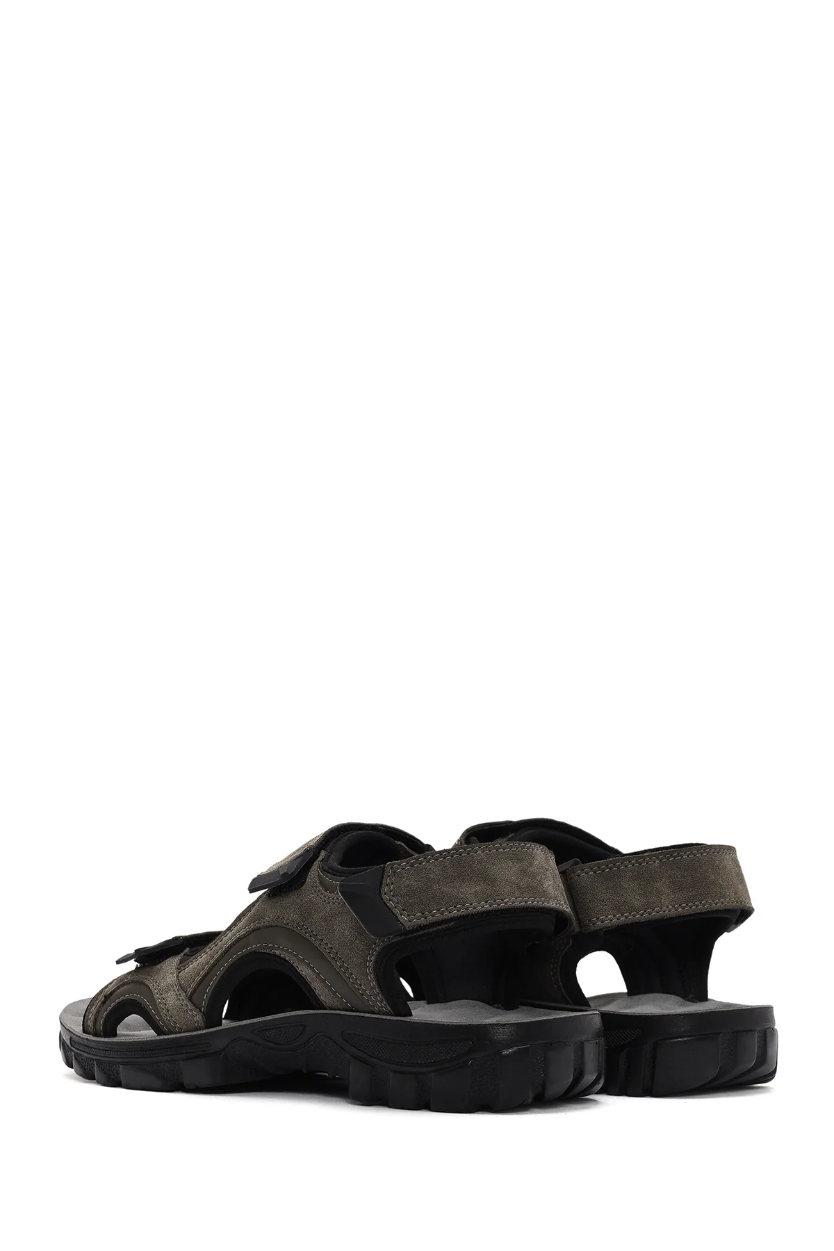 Erkek Yeşil Bantlı Nubuk Deri Casual Sandalet - Image 5
