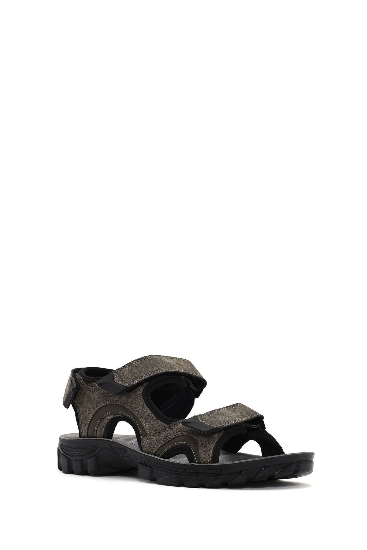 Erkek Yeşil Bantlı Nubuk Deri Casual Sandalet - Image 6