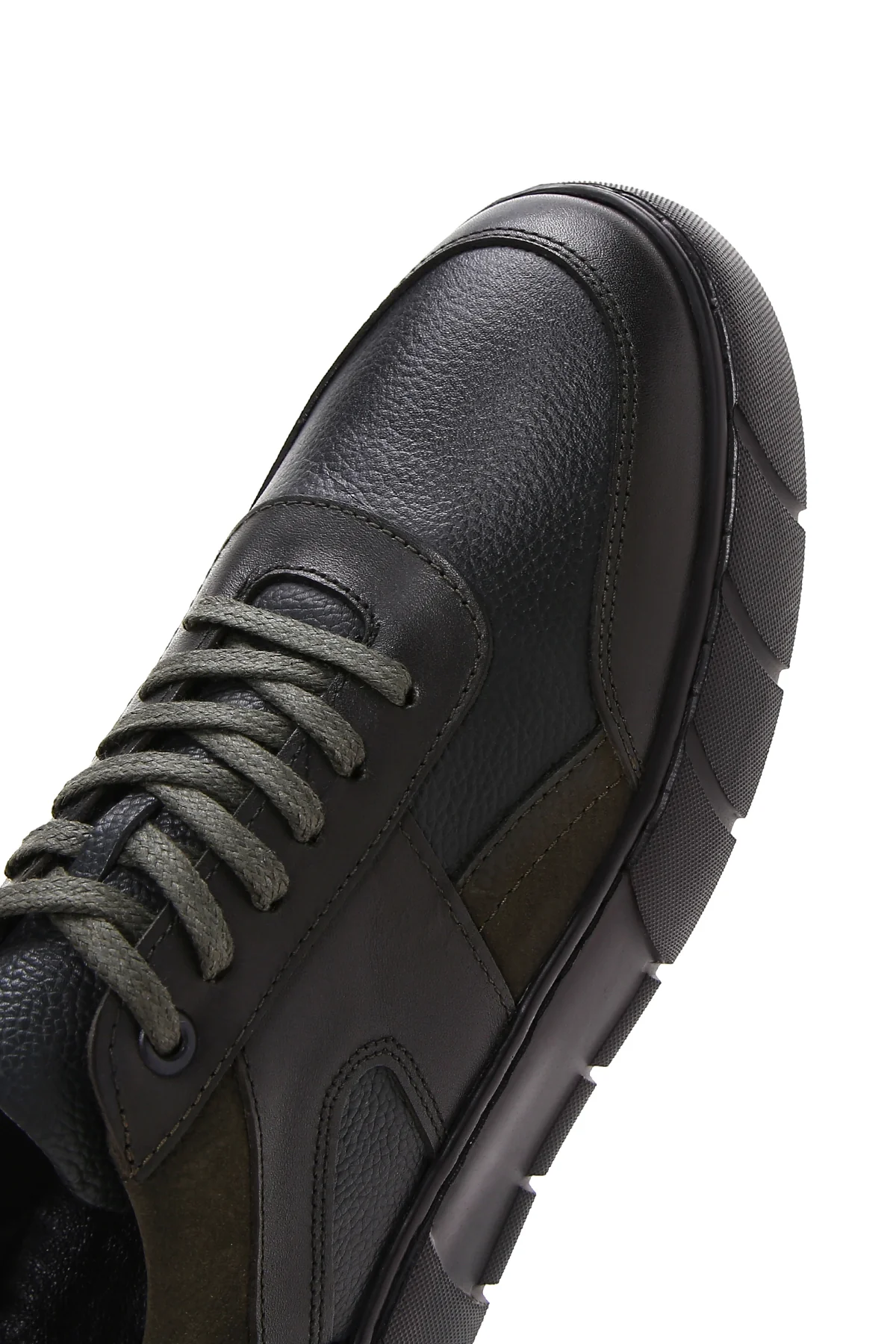 Erkek Yeşil Deri Kalın Tabanlı Sneaker - Image 10