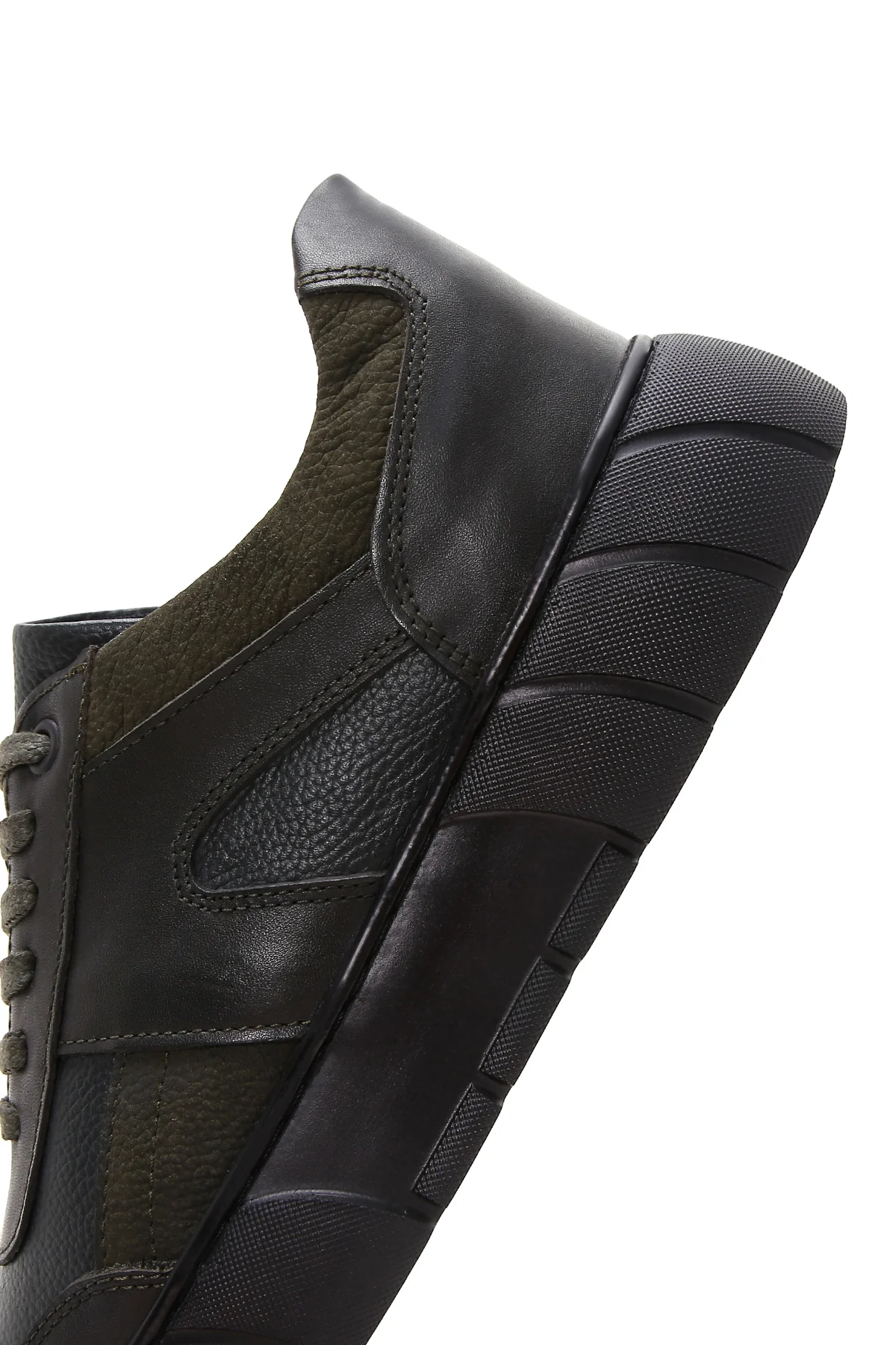 Erkek Yeşil Deri Kalın Tabanlı Sneaker - Image 7