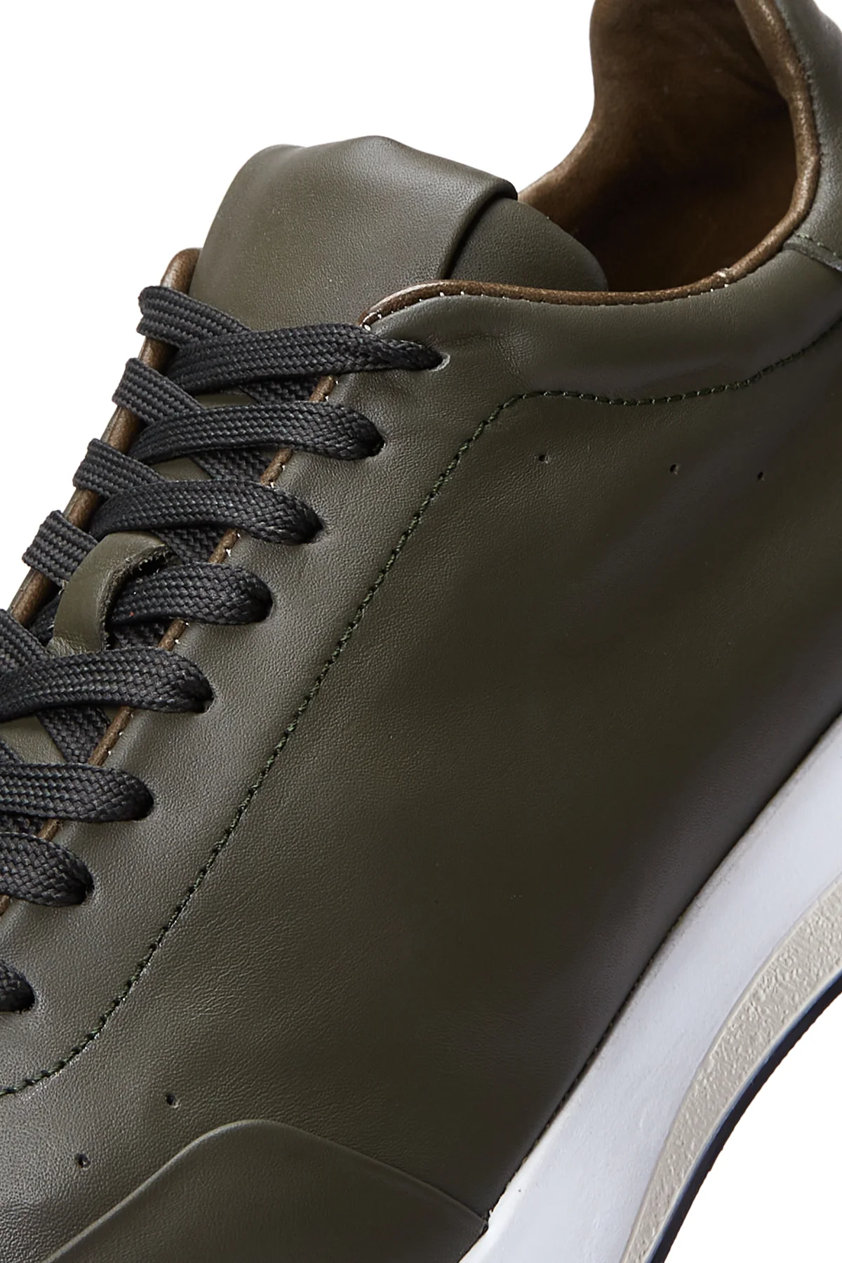 Erkek Yeşil Deri Sneaker - Image 8