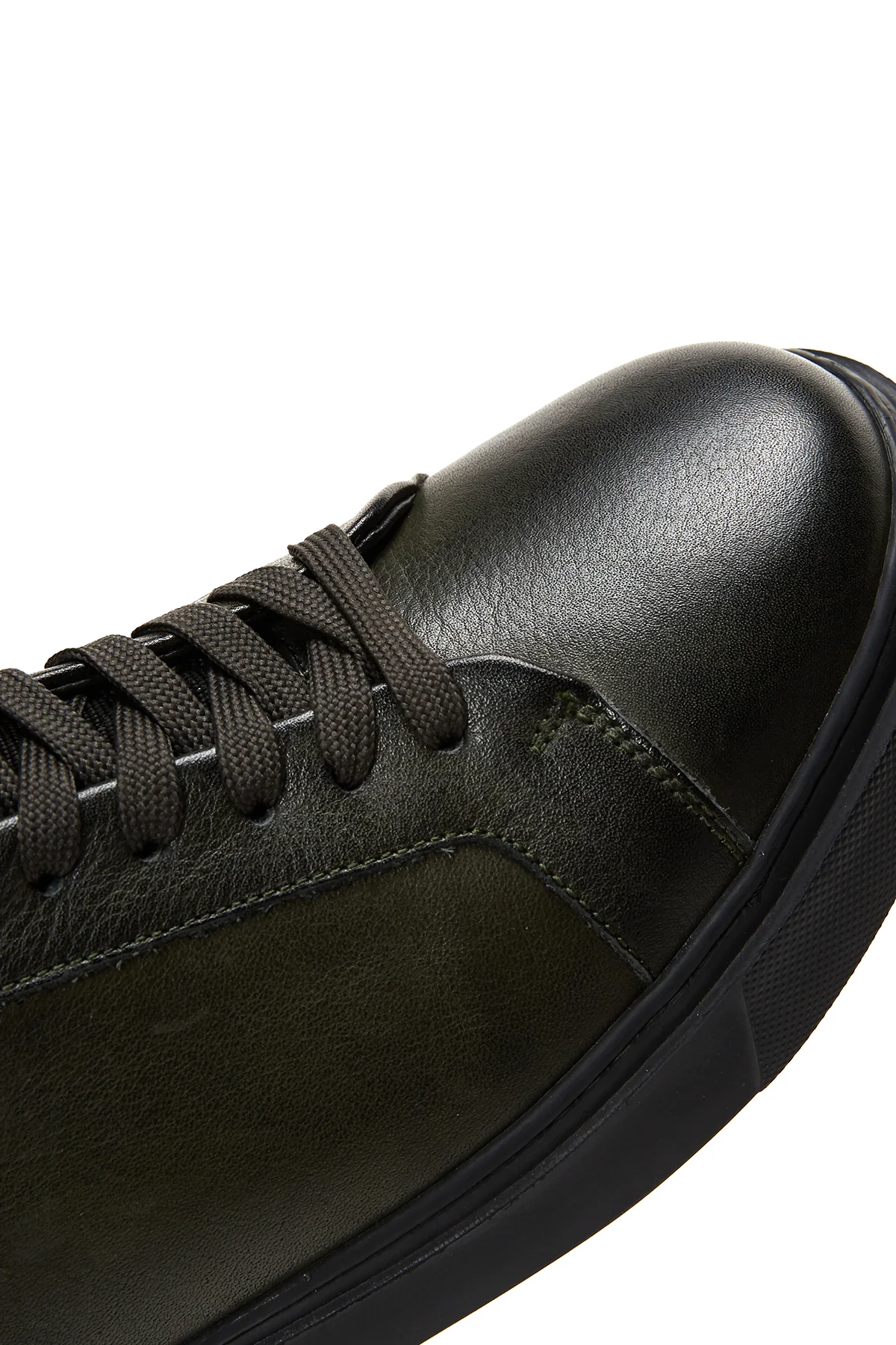 Erkek Yeşil Deri Sneaker - Image 7