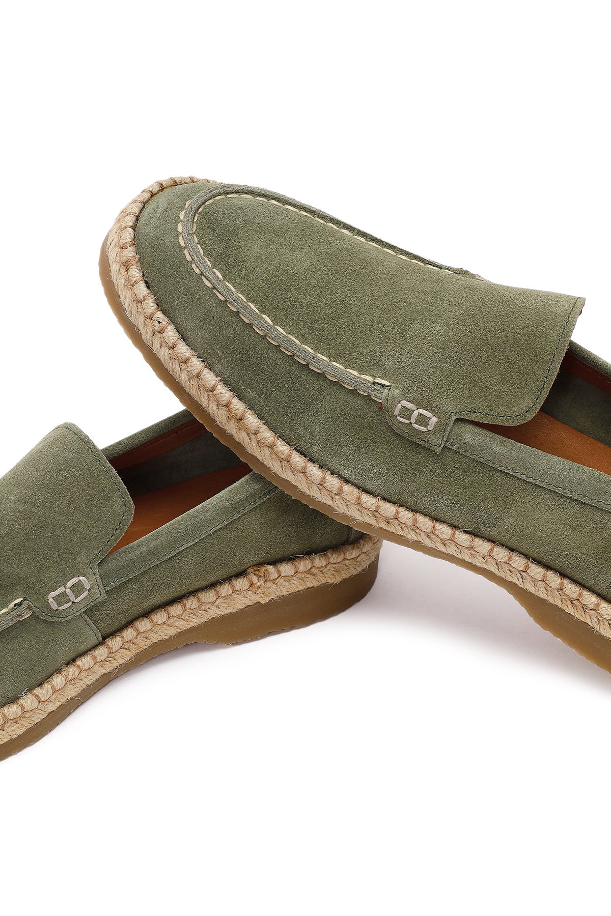 Erkek Yeşil Süet Deri Casual Loafer - Image 10