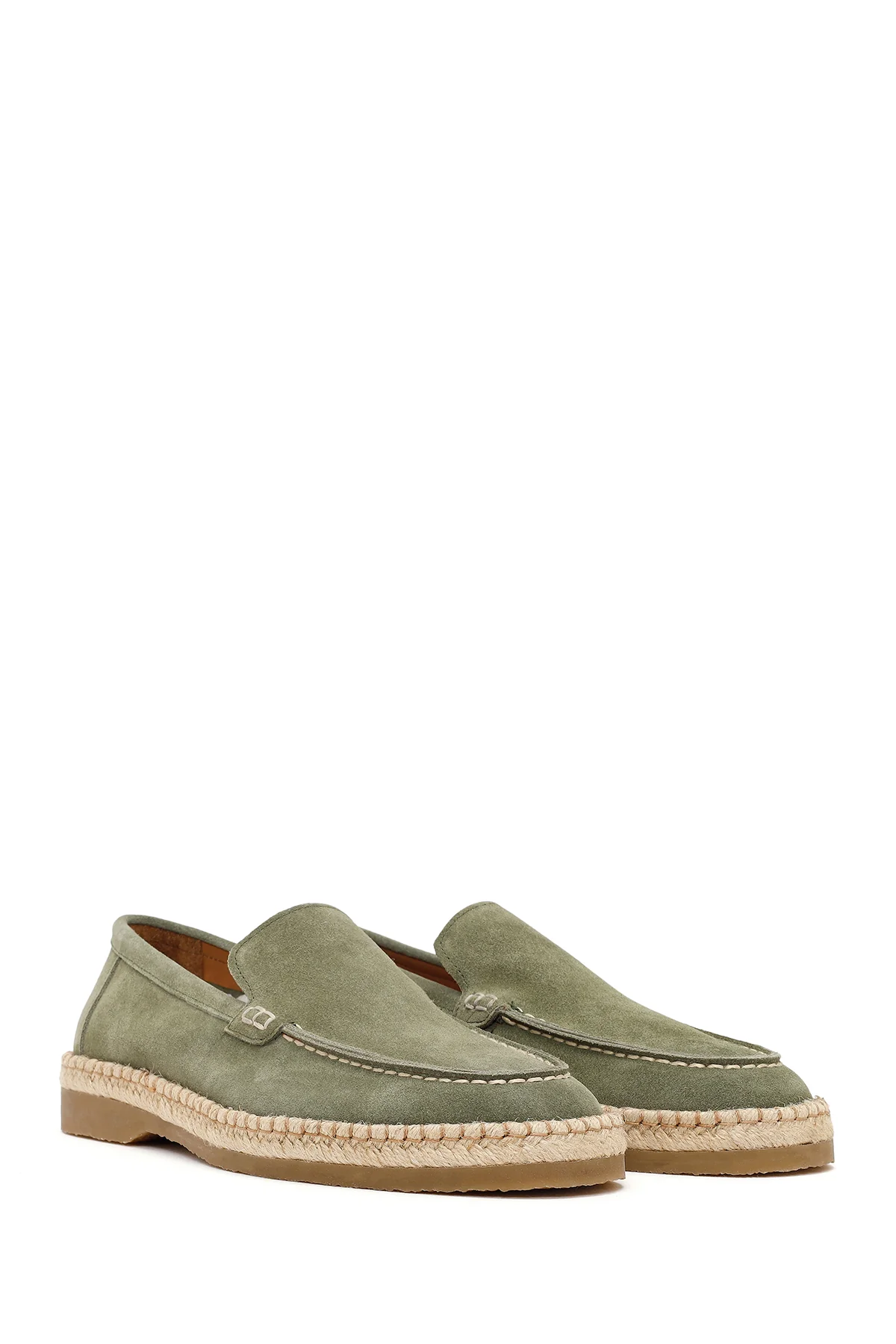 Erkek Yeşil Süet Deri Casual Loafer - Image 2