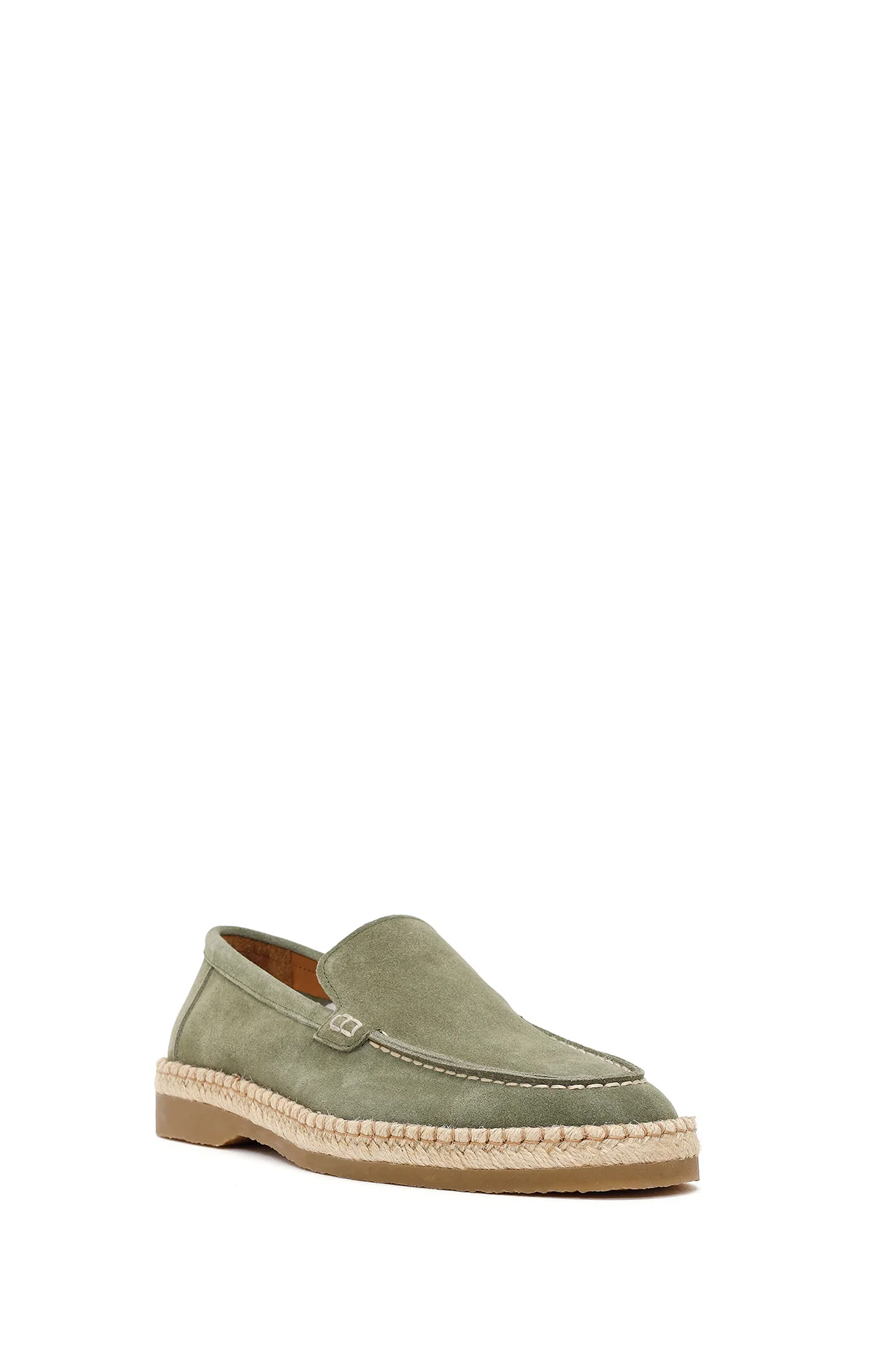 Erkek Yeşil Süet Deri Casual Loafer - Image 7
