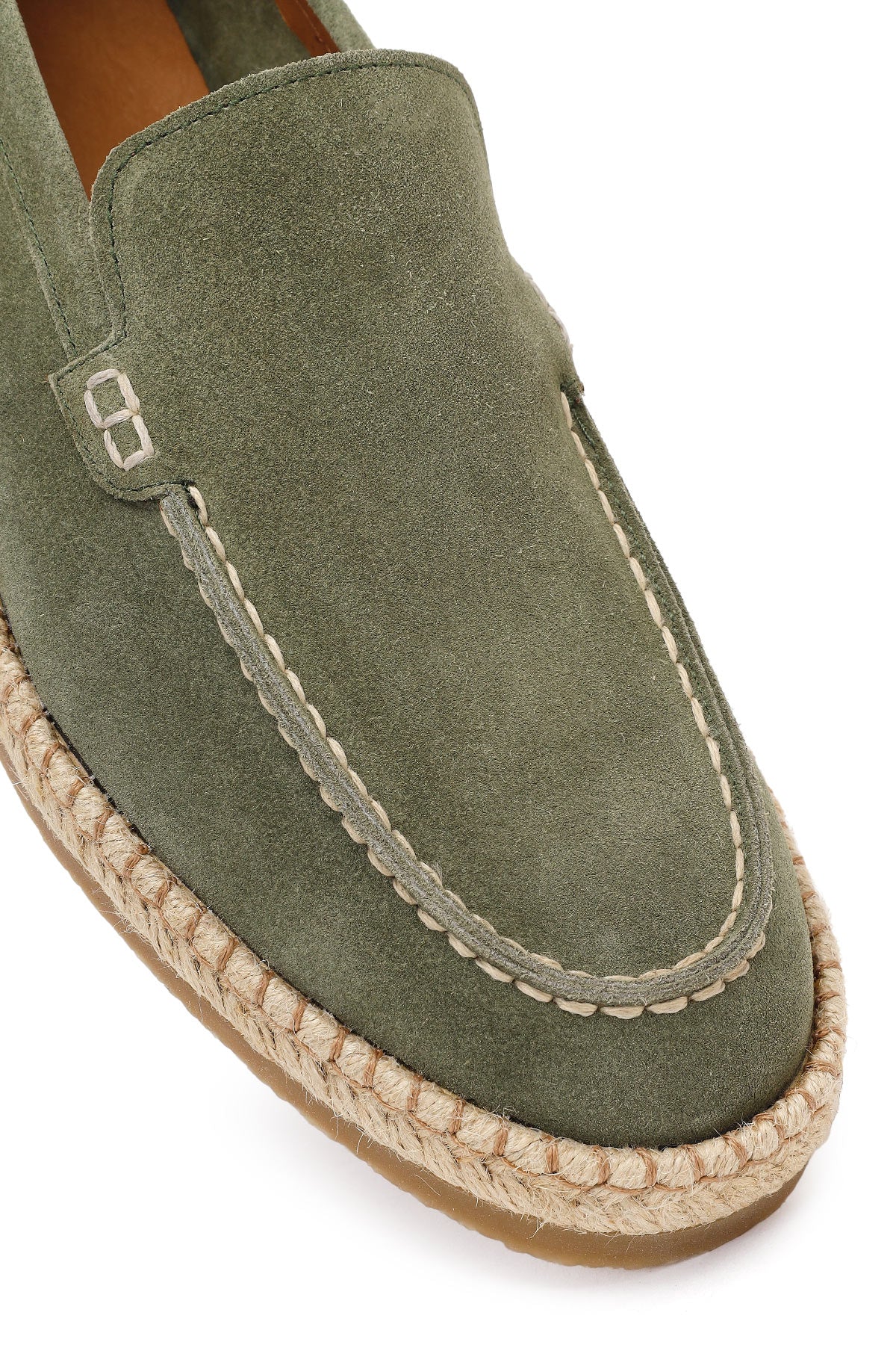 Erkek Yeşil Süet Deri Casual Loafer - Image 9