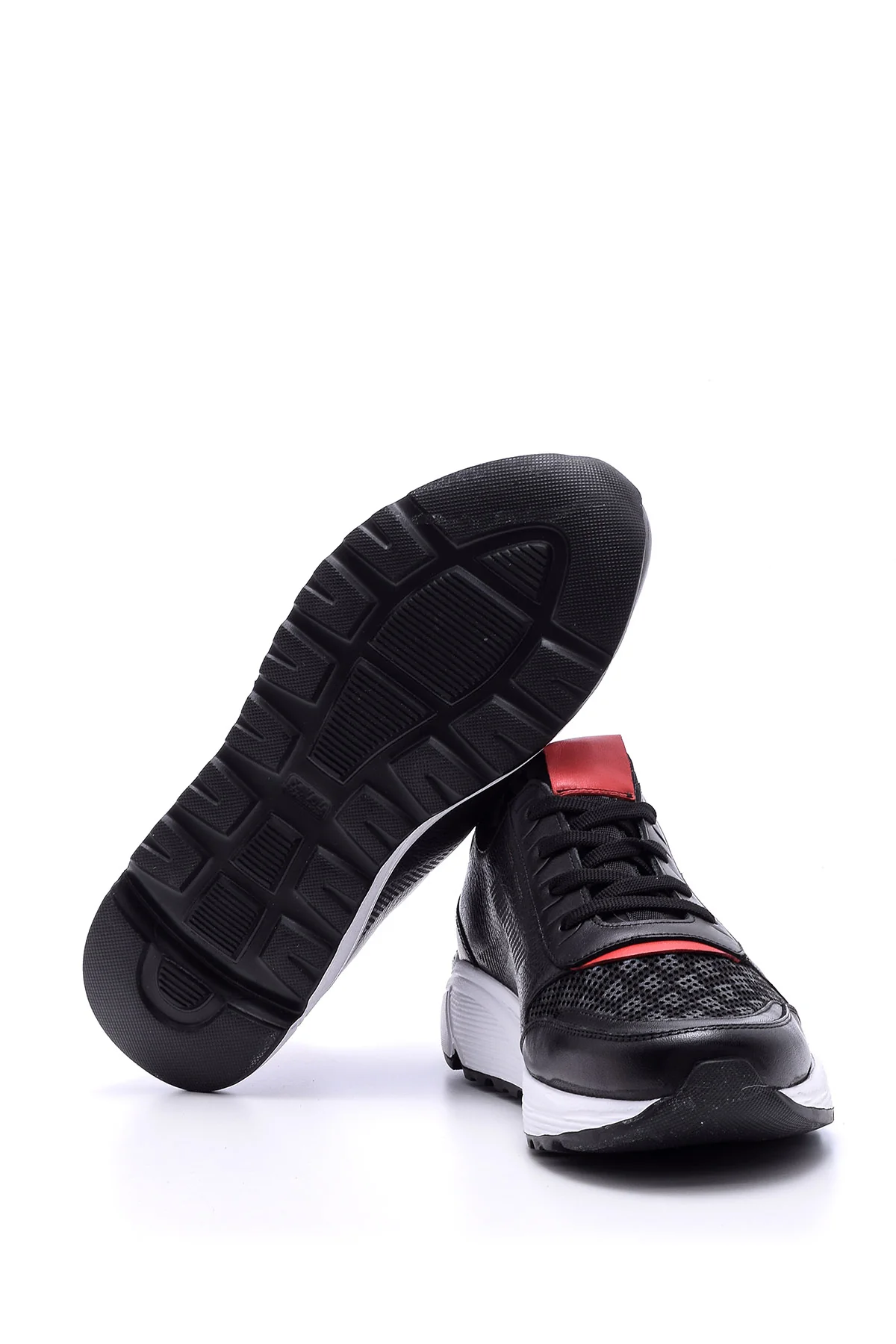 Erkek Yüksek Tabanlı Deri Sneaker - Image 4