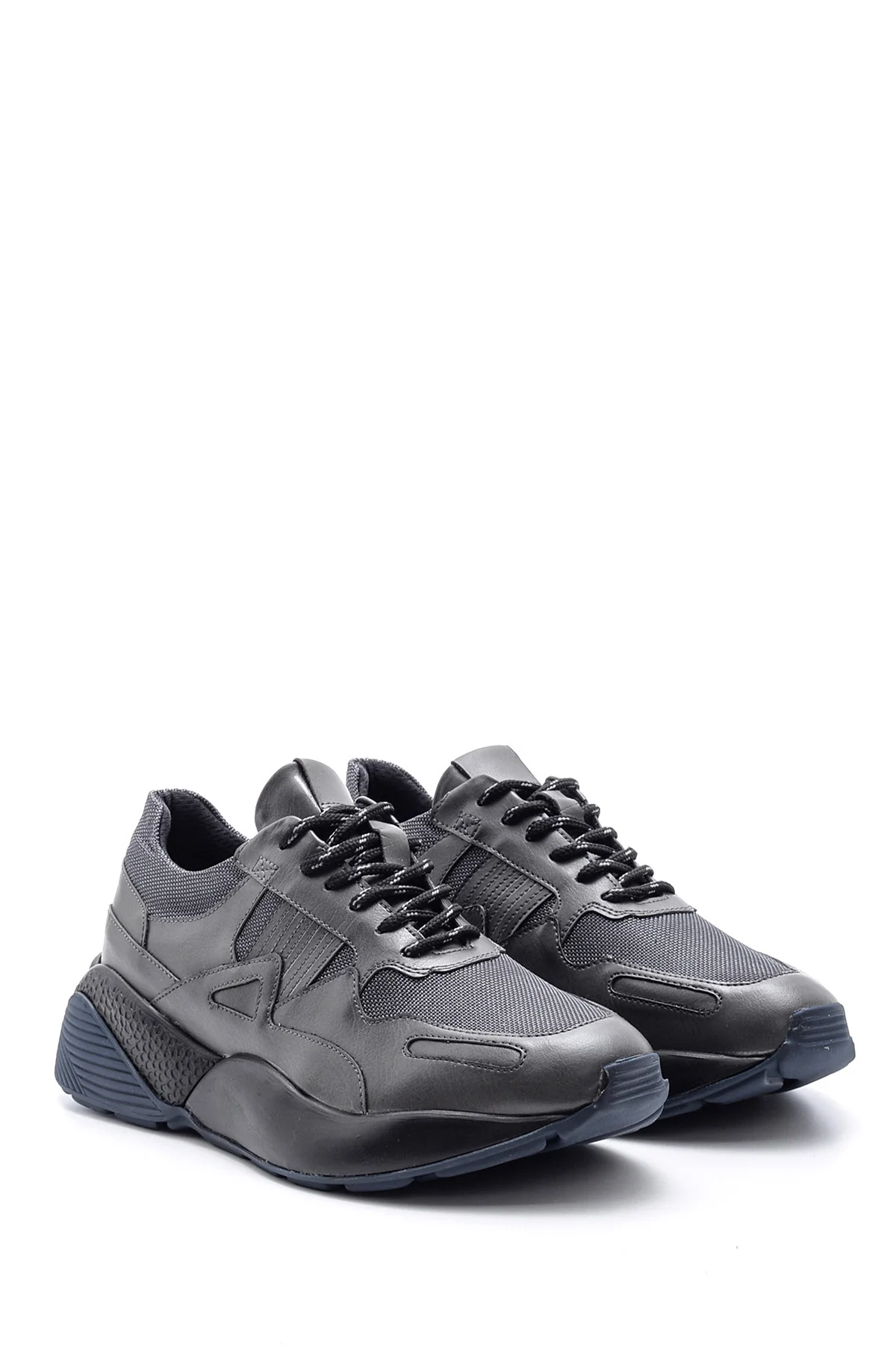 Erkek Yüksek Tabanlı Deri Sneaker - Image 3