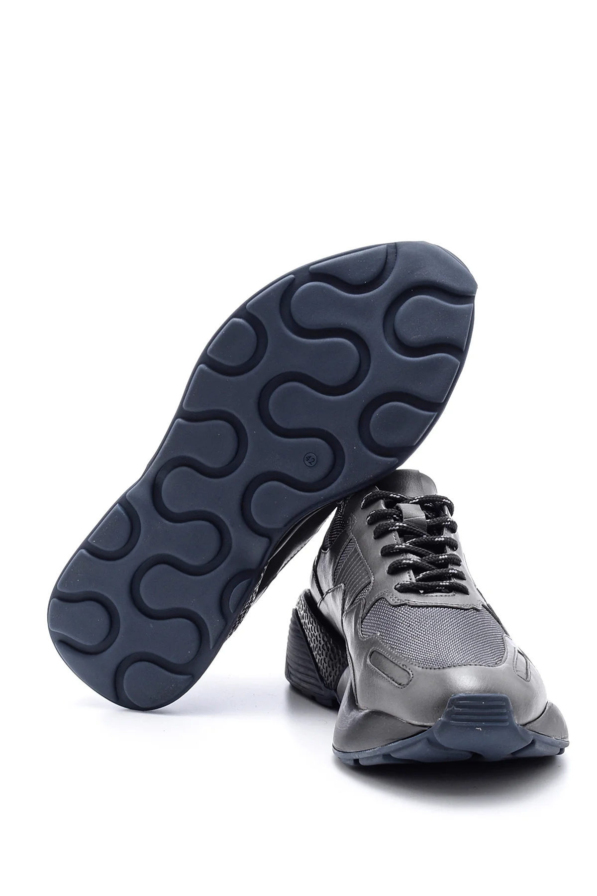 Erkek Yüksek Tabanlı Deri Sneaker - Image 4