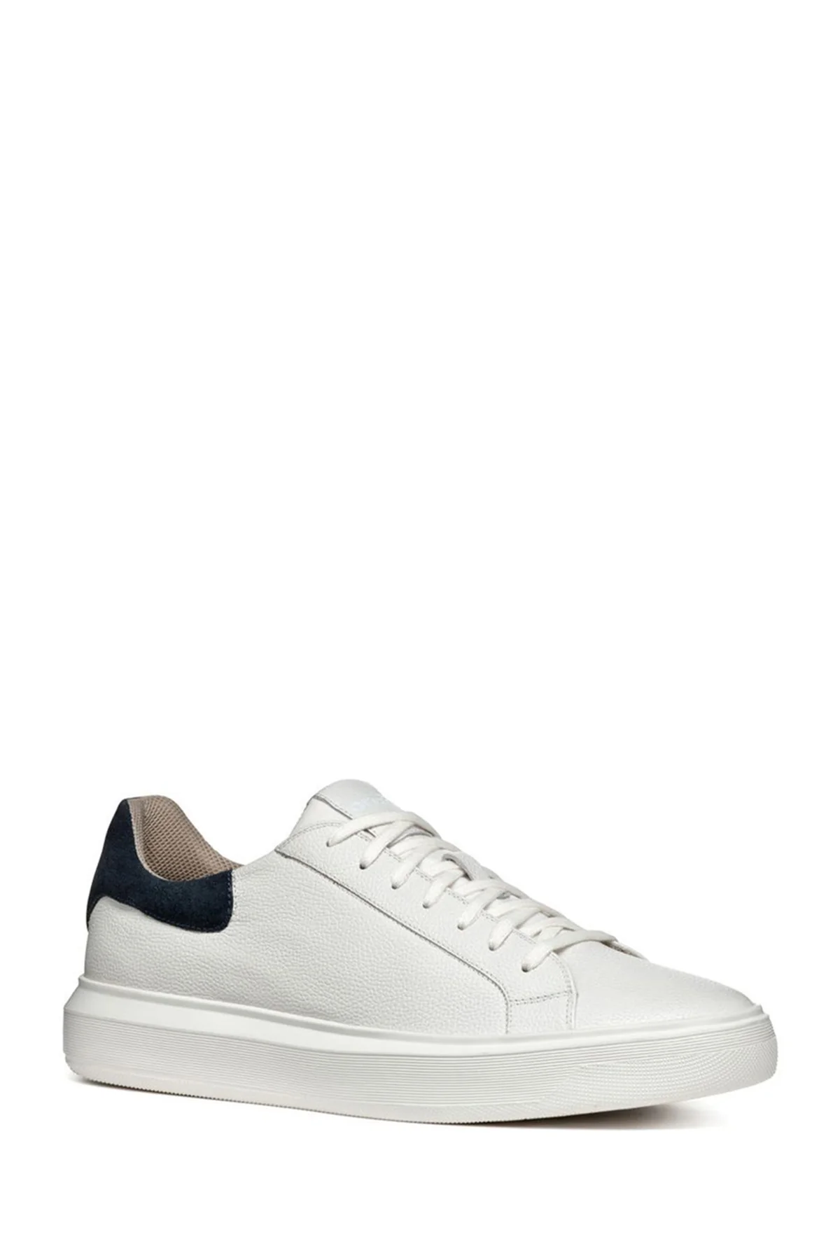 Geox Erkek Beyaz Deiven Bağcıklı Deri Casual Sneaker - Image 3