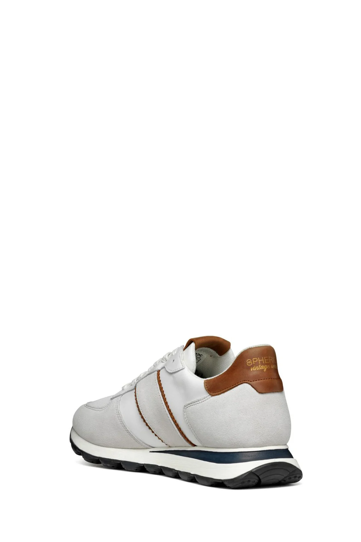 Geox Erkek Beyaz Spherica Bağcıklı Deri Sneaker - Image 4