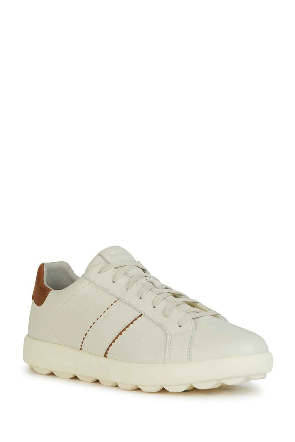Geox Erkek Beyaz Spherica Bağcıklı Deri Sneaker - Image 3