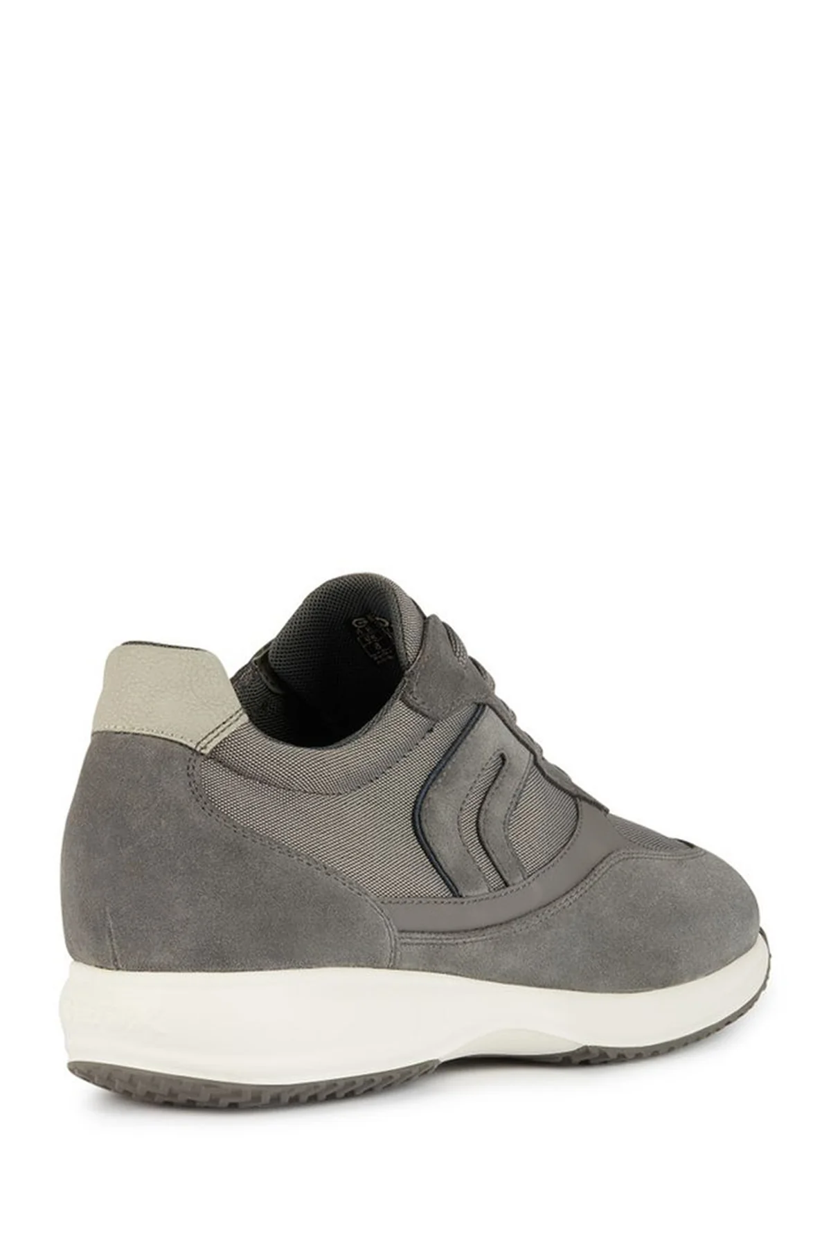 Geox Erkek Gri Happy Bağcıklı Süet Deri Sneaker - Image 2