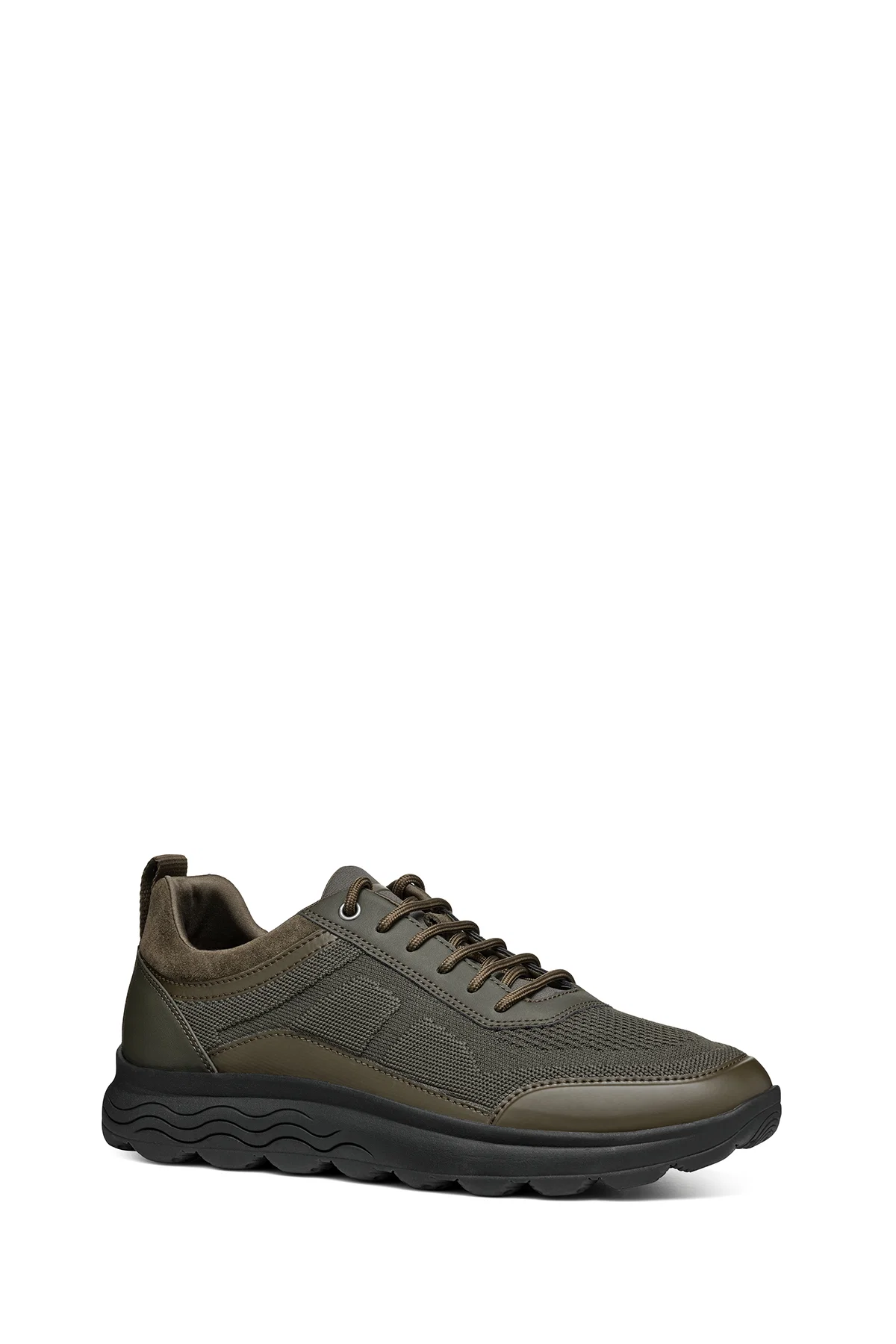 Geox Erkek Haki Spherica Bağcıklı Deri Sneaker - Image 5