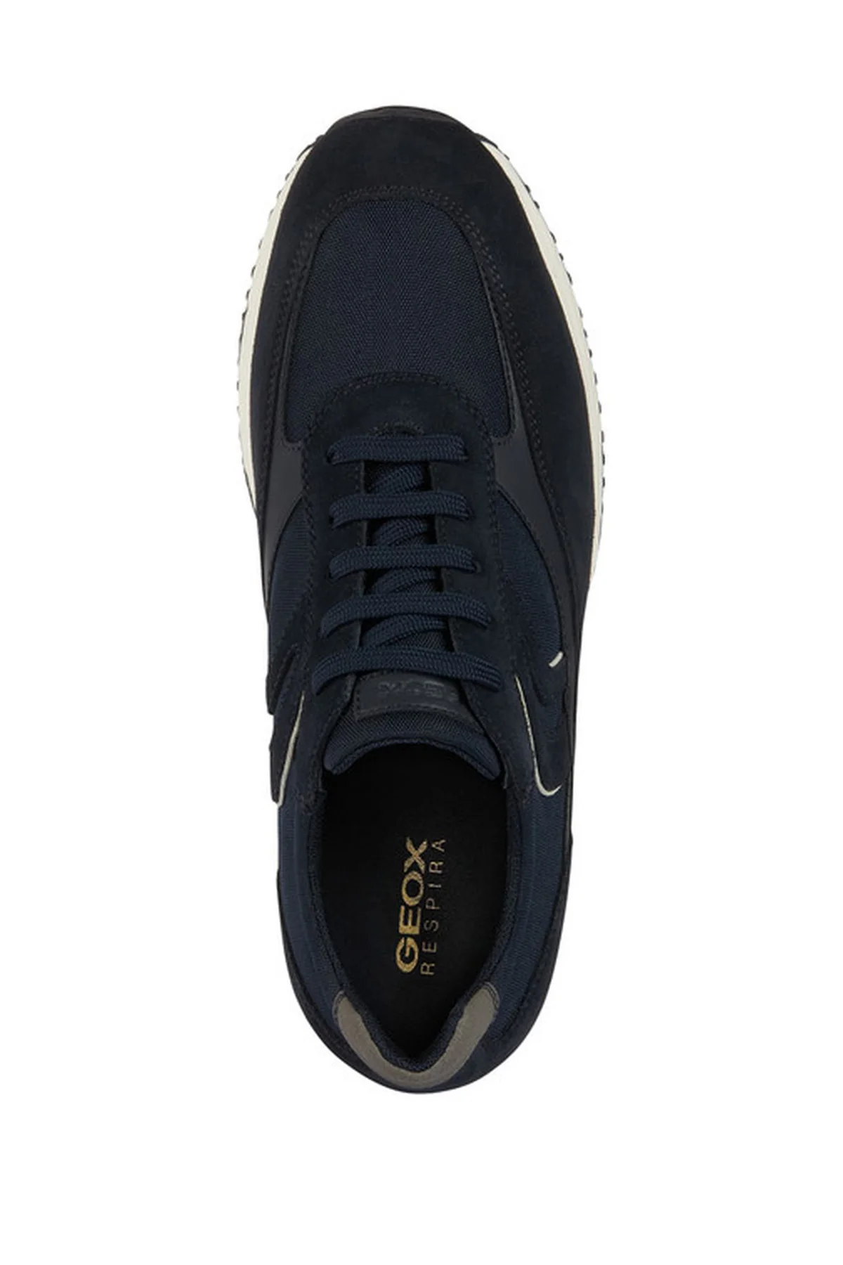 Geox Erkek Lacivert Happy Bağcıklı Süet Deri Sneaker - Image 5