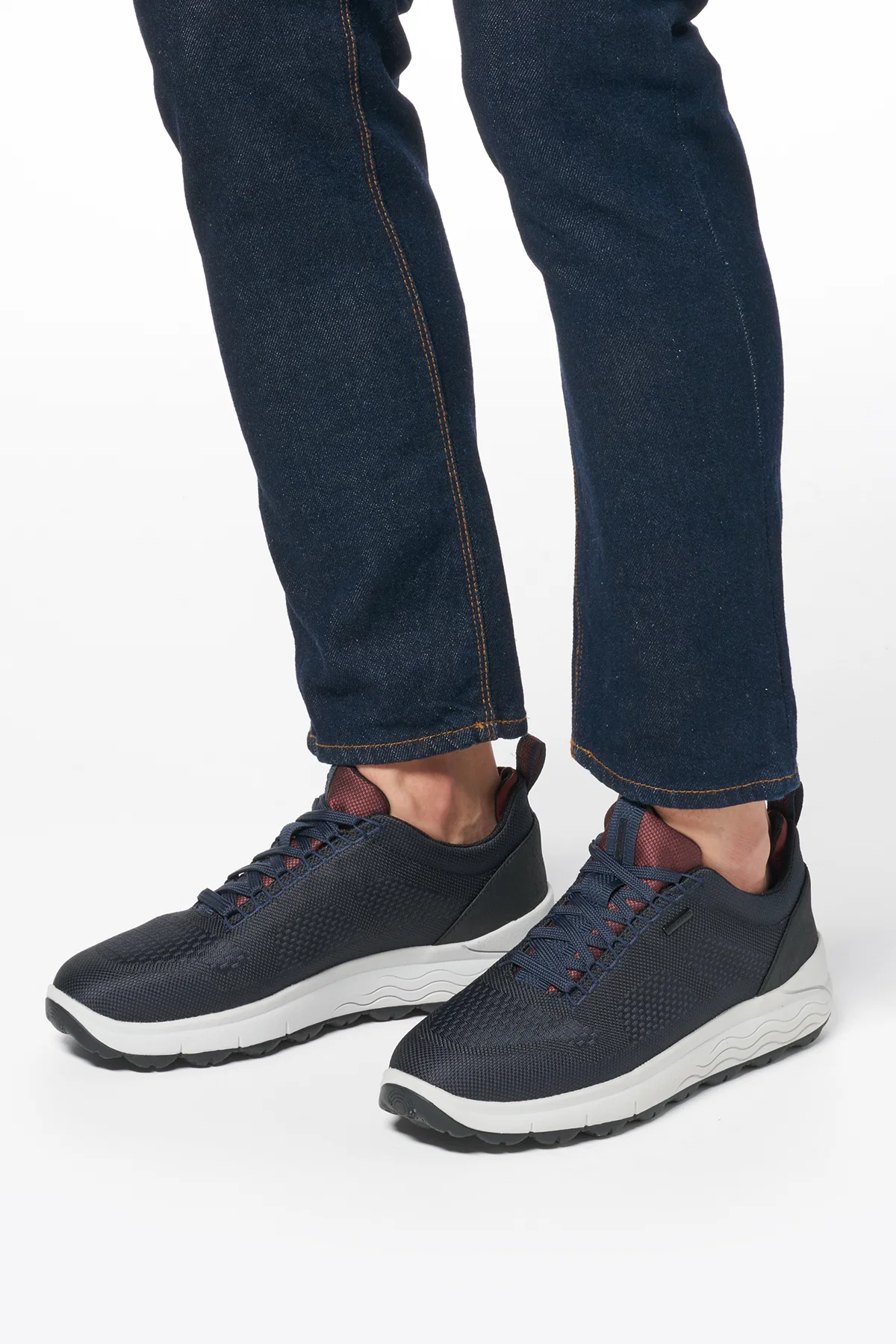 Geox Erkek Lacivert Spherica 4x4 Abx Bağcıklı Waterproof Deri Sneaker - Image 4
