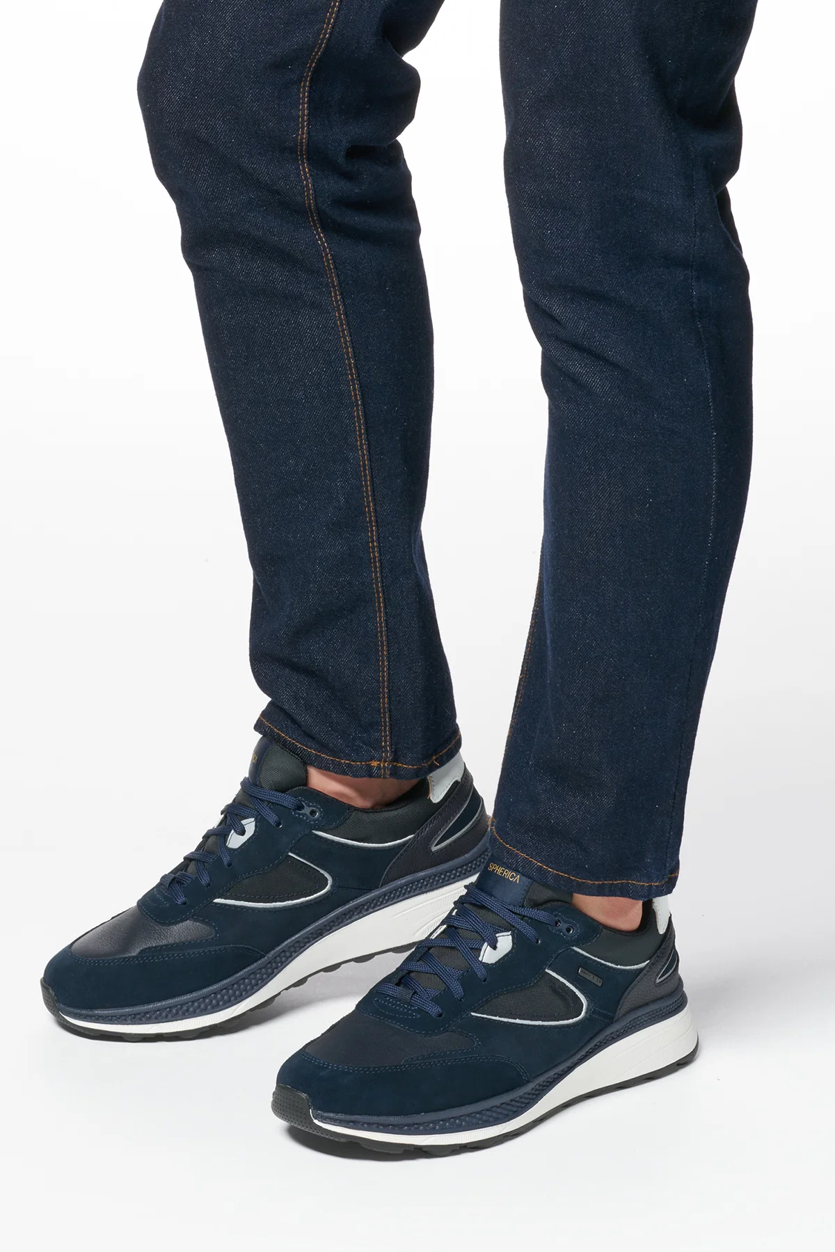 Geox Erkek Lacivert Spherica Actif X1 Abx Bağcıklı Waterproof Deri Sneaker - Image 4