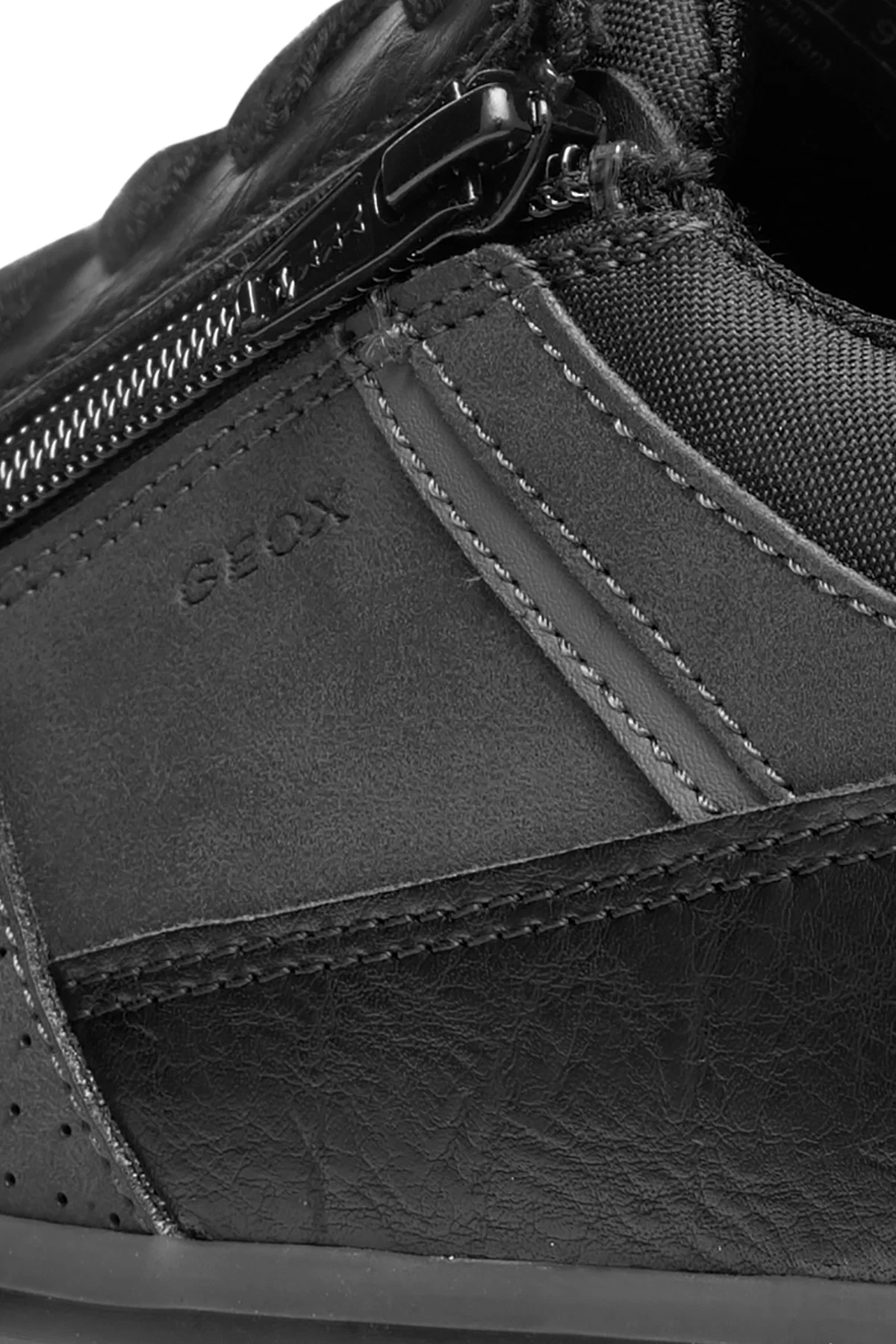 Geox Erkek Siyah Elver Fermuar Detaylı Bağcıklı Deri Casual Ayakkabı - Image 11