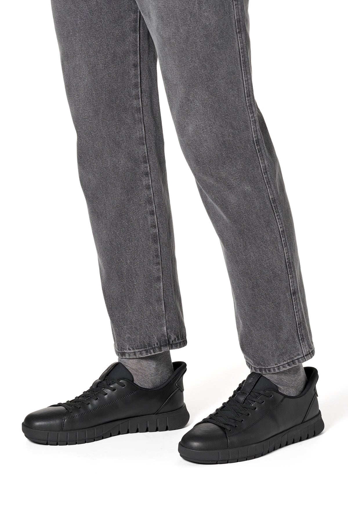 Geox Erkek Siyah U Flextrıde Plus Bağcıklı Deri Sneaker - Image 2