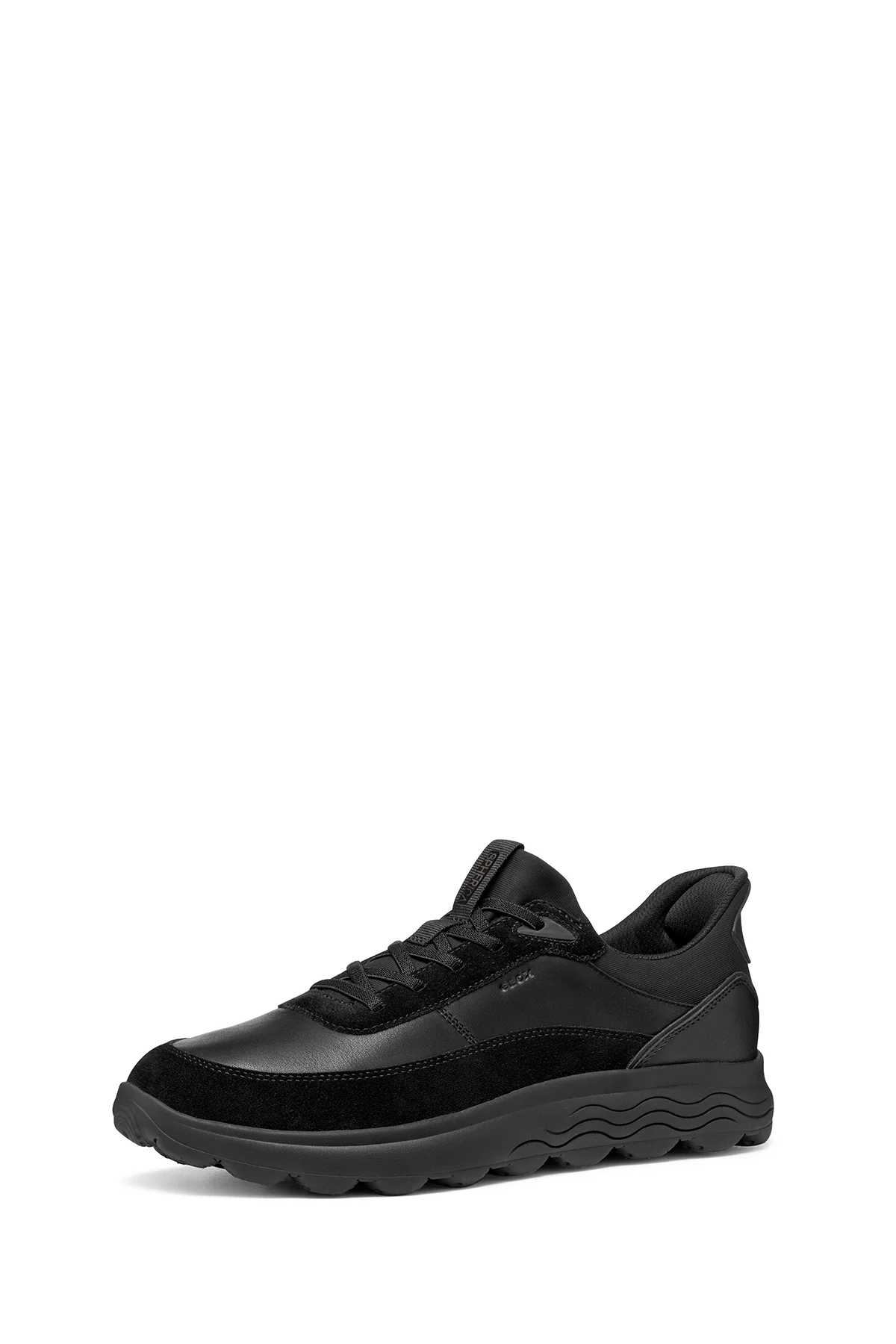 Geox Erkek Siyah U Spherıca Plus A - Nappa+Sued Bağcıklı Kalın Tabanlı Süet Sneaker - Image 4