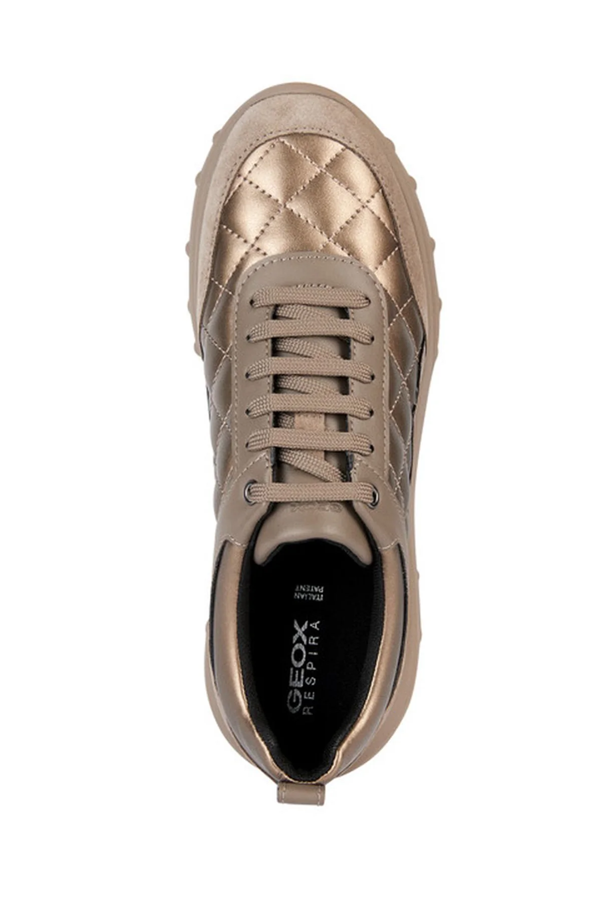 Geox Kadın Altın D Alleniee Bağcıklı Kalın Tabanlı Spor Sneaker - Image 5