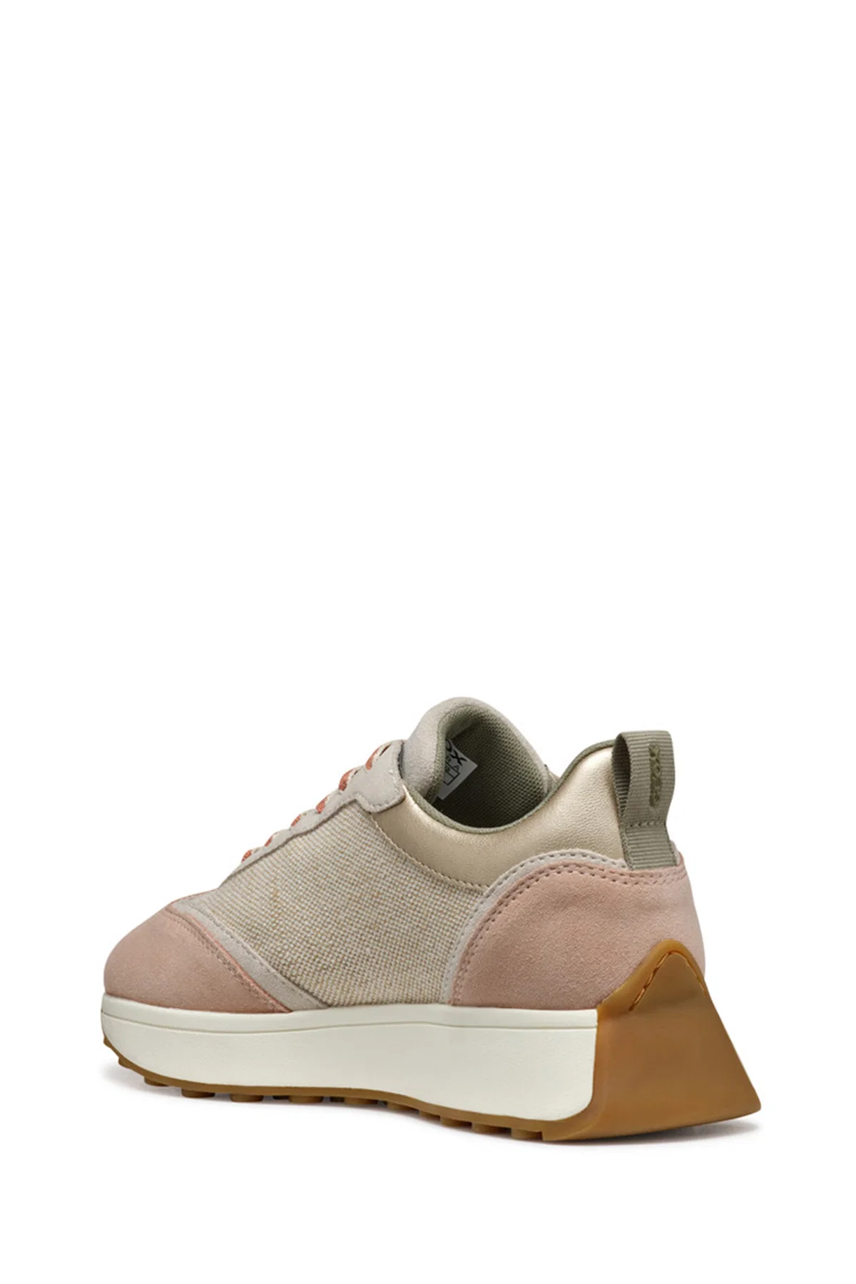 Geox Kadın Bej D Amabel A Bağcıklı Kalın Tabanlı Deri Sneaker - Image 3
