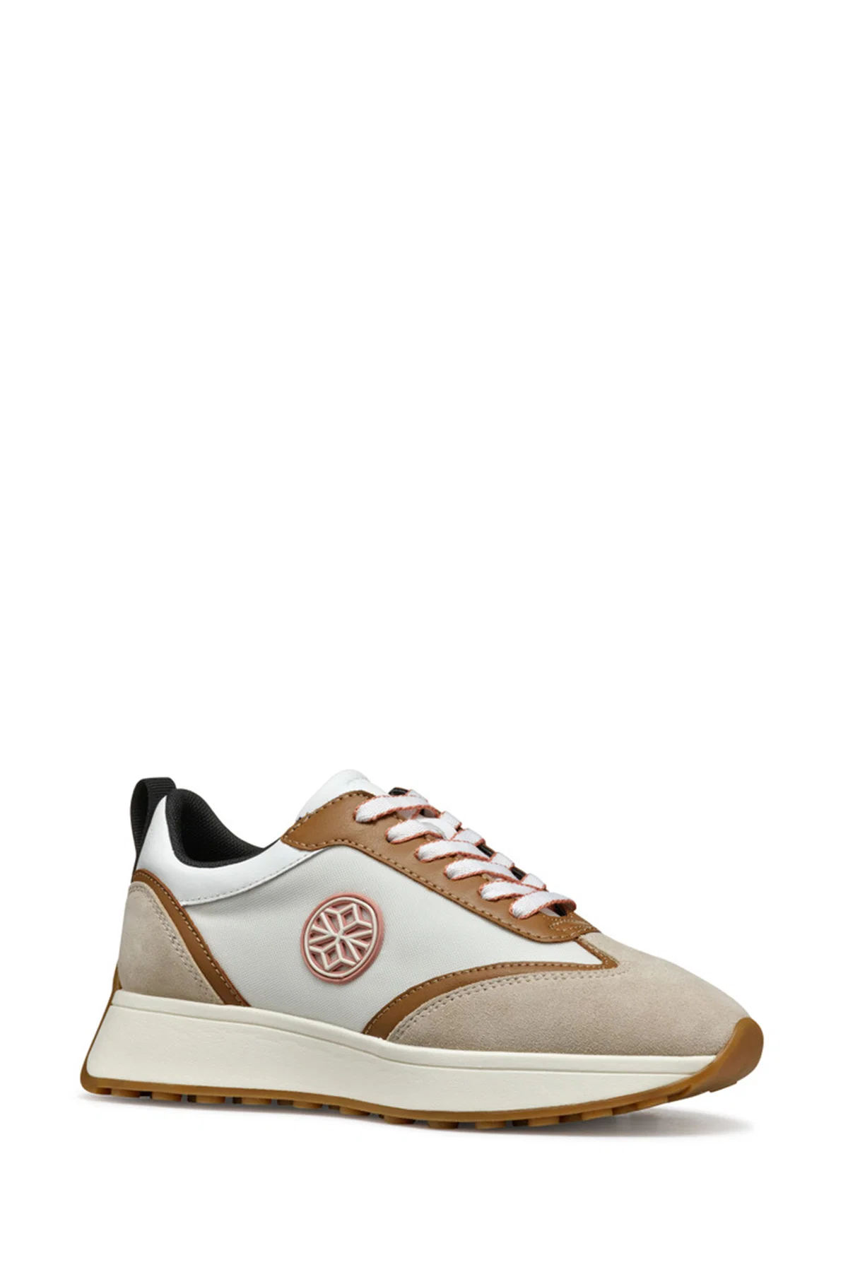 Geox Kadın Bej D Amabel Bağcıklı Kalın Tabanlı Deri Sneaker - Image 2