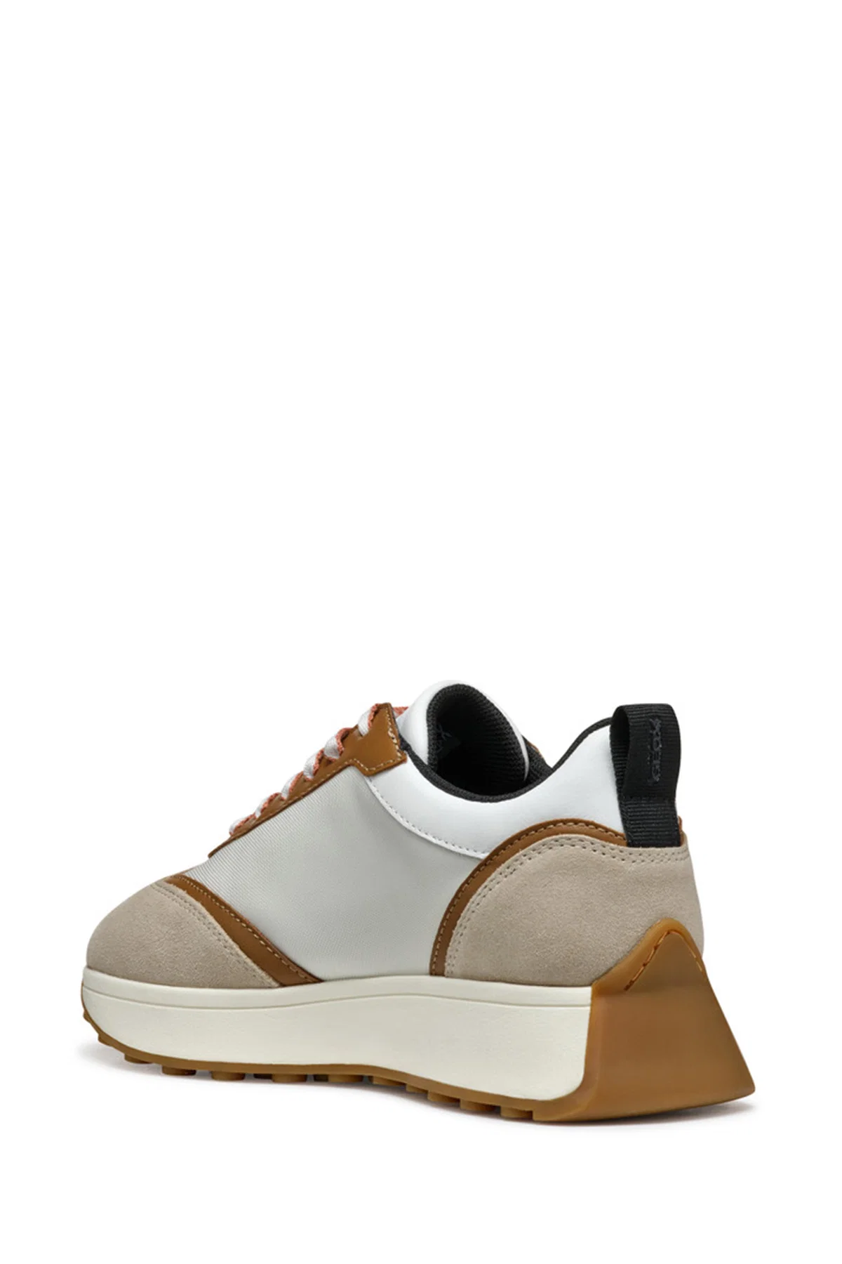 Geox Kadın Bej D Amabel Bağcıklı Kalın Tabanlı Deri Sneaker - Image 3
