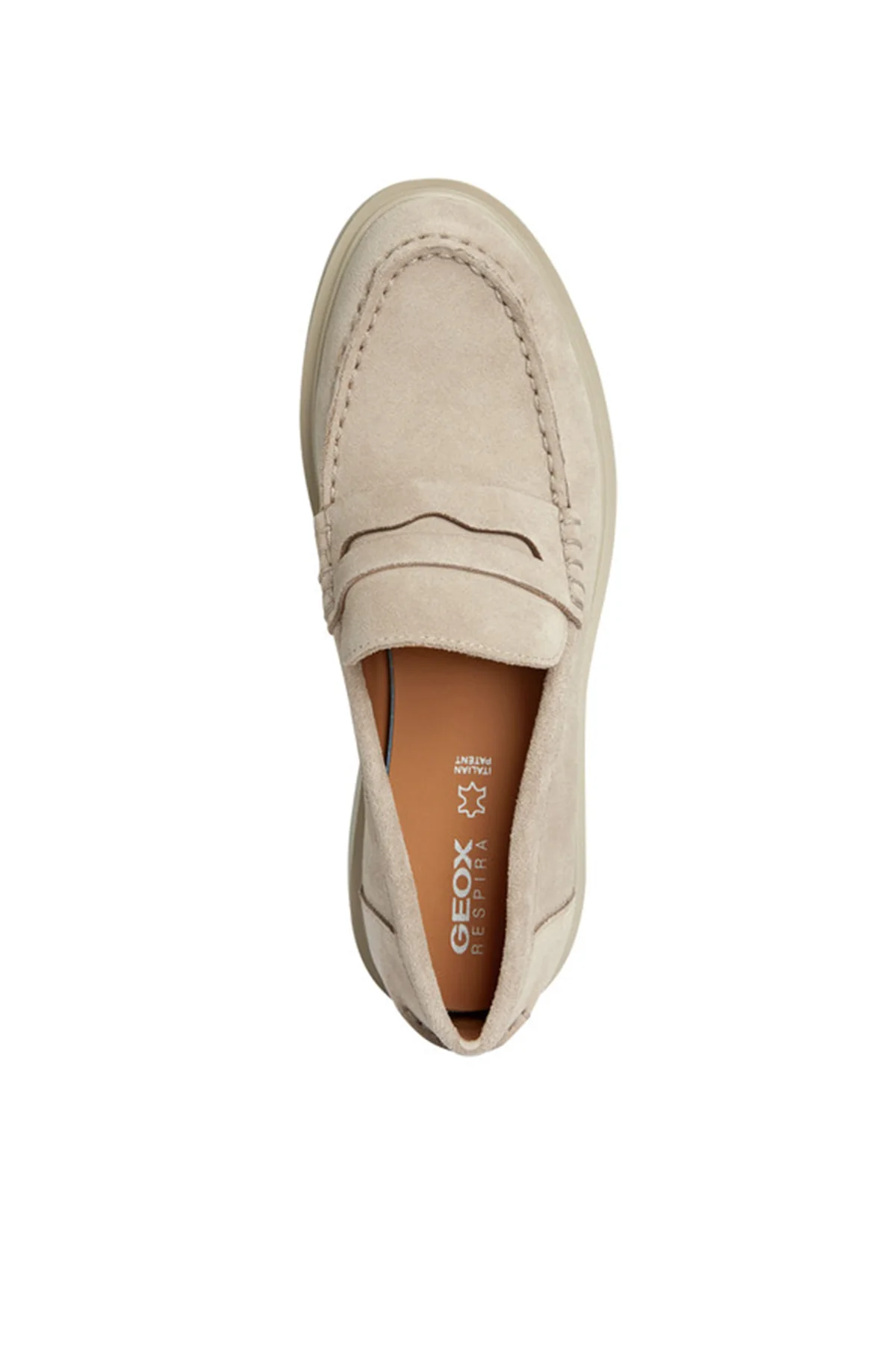 Geox Kadın Bej D Spherica Ec1 Süet Deri Maskülen Loafer - Image 5
