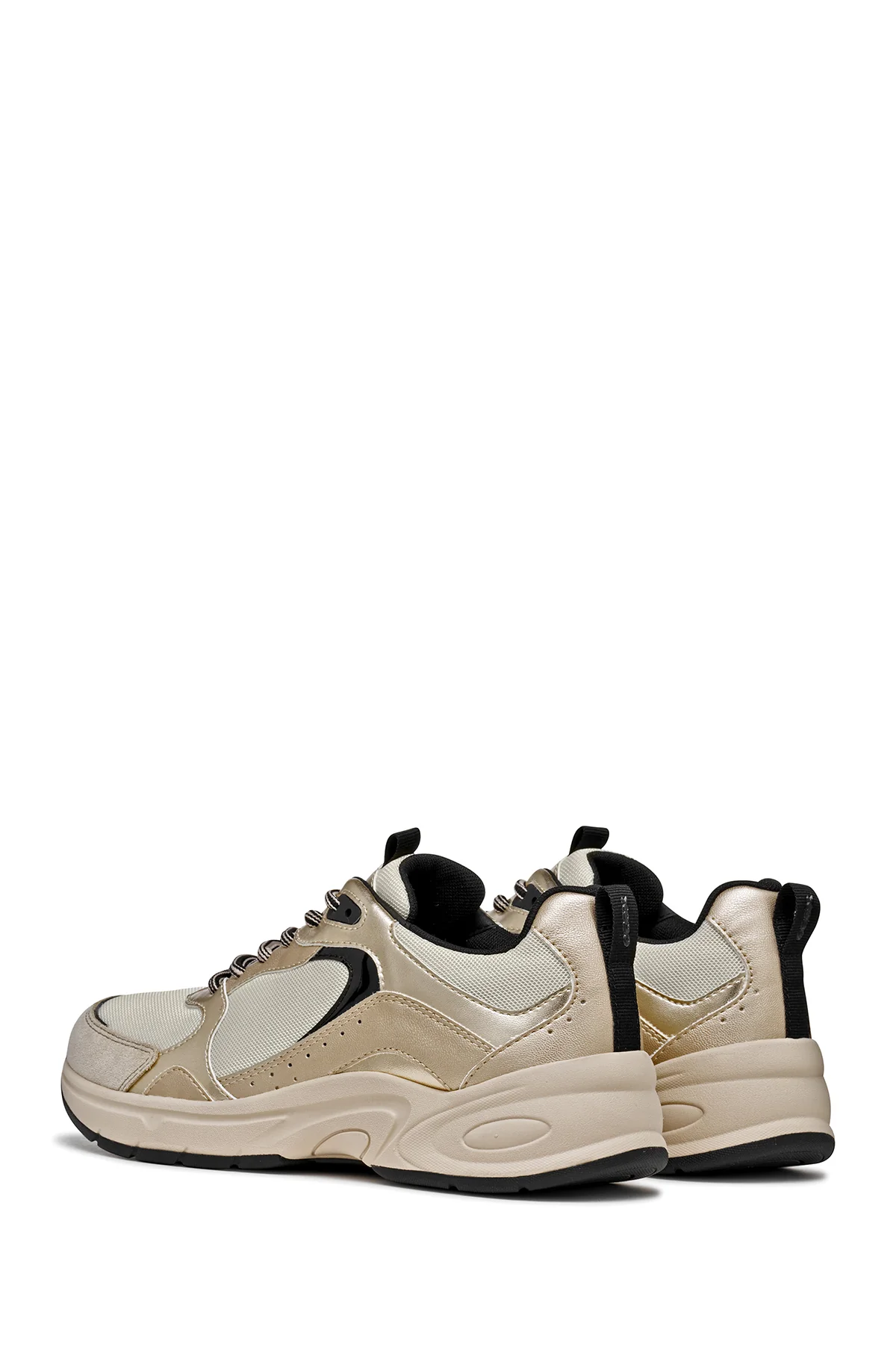 Geox Kadın Bej D Zarvıa A - Mesh+Pearl.Gbk Bağcıklı Kalın Tabanlı Deri Sneaker - Image 5