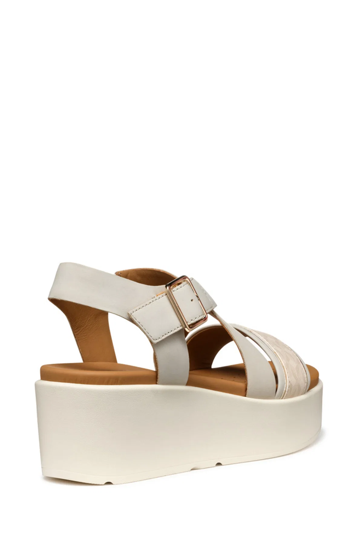 Geox Kadın Bej Damen D Xand 2.2s Kalın Tabanlı Deri Sandalet - Image 6