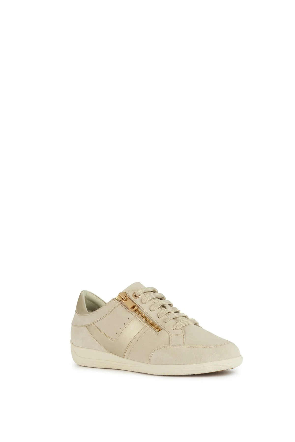 Geox Kadın Bej Myria Bağcıklı Deri Sneaker - Image 3