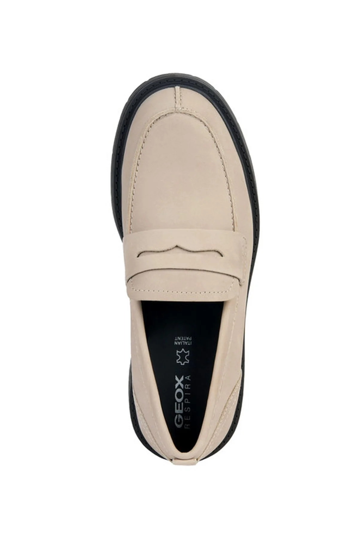 Geox Kadın Bej Spherica EC7 Süet Deri Maskülen Loafer - Image 5