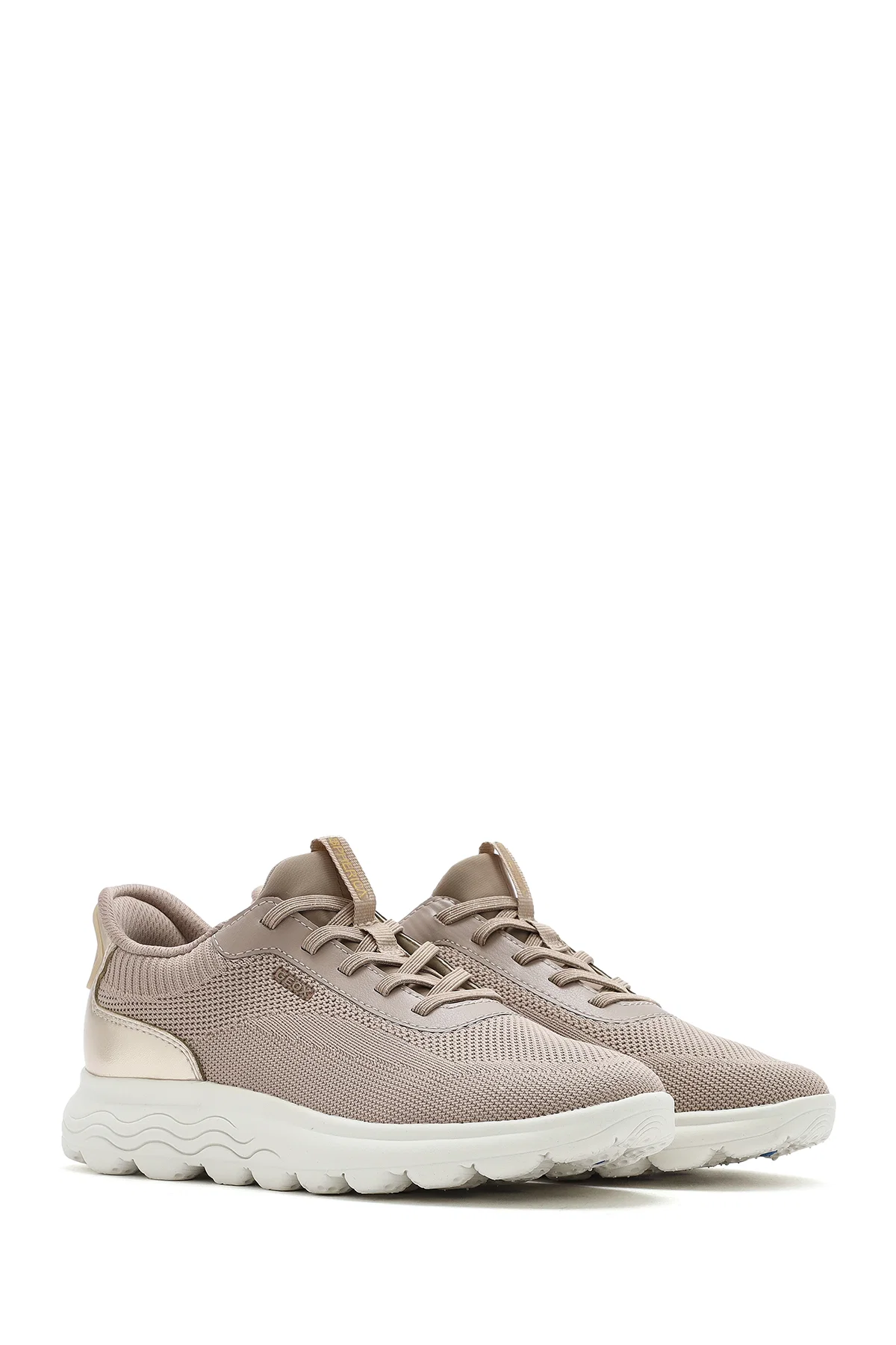 Geox Kadın Bej Spherica Plus Bağcıklı Kalın Tabanlı Kumaş Sneaker - Image 3
