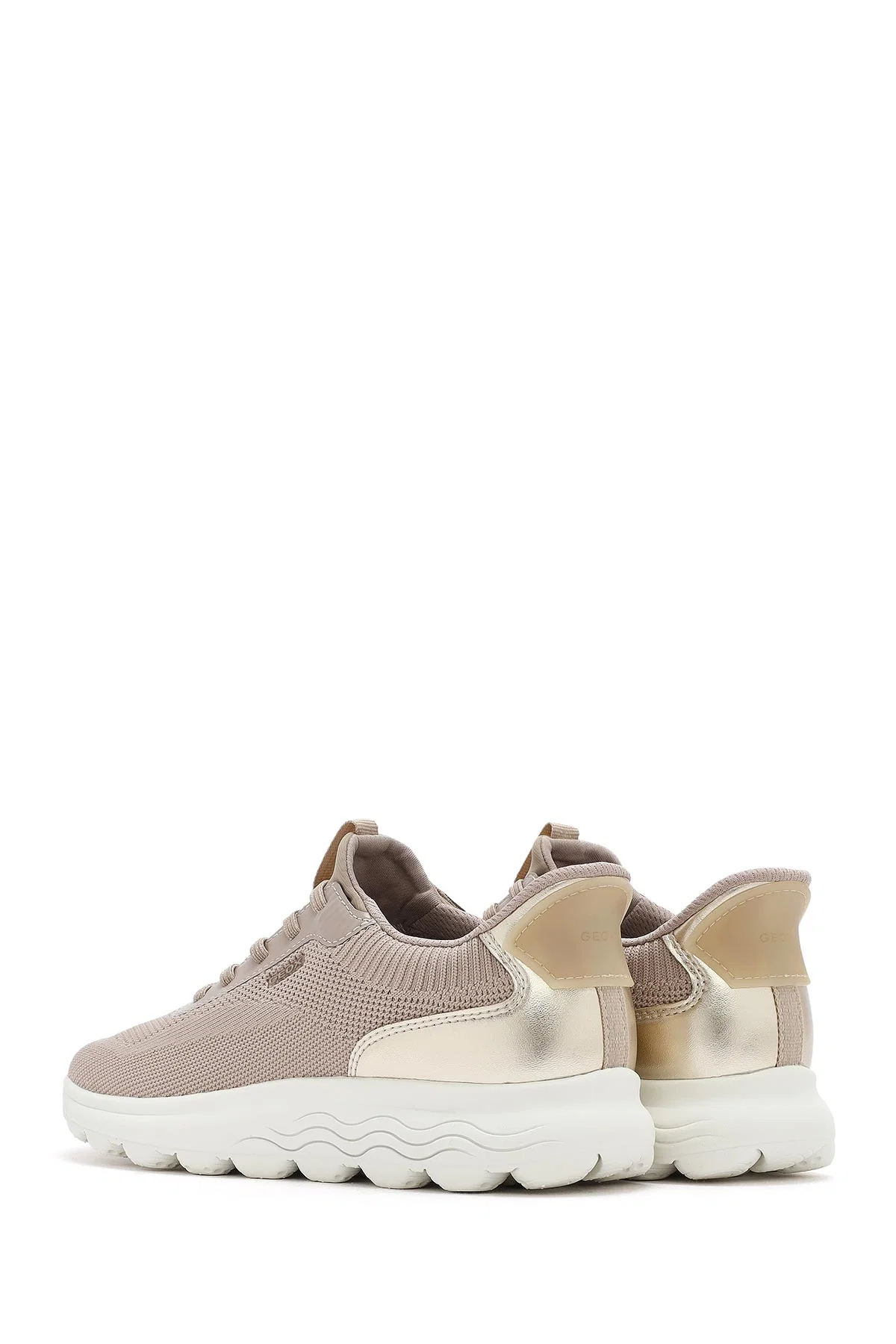 Geox Kadın Bej Spherica Plus Bağcıklı Kalın Tabanlı Kumaş Sneaker - Image 5