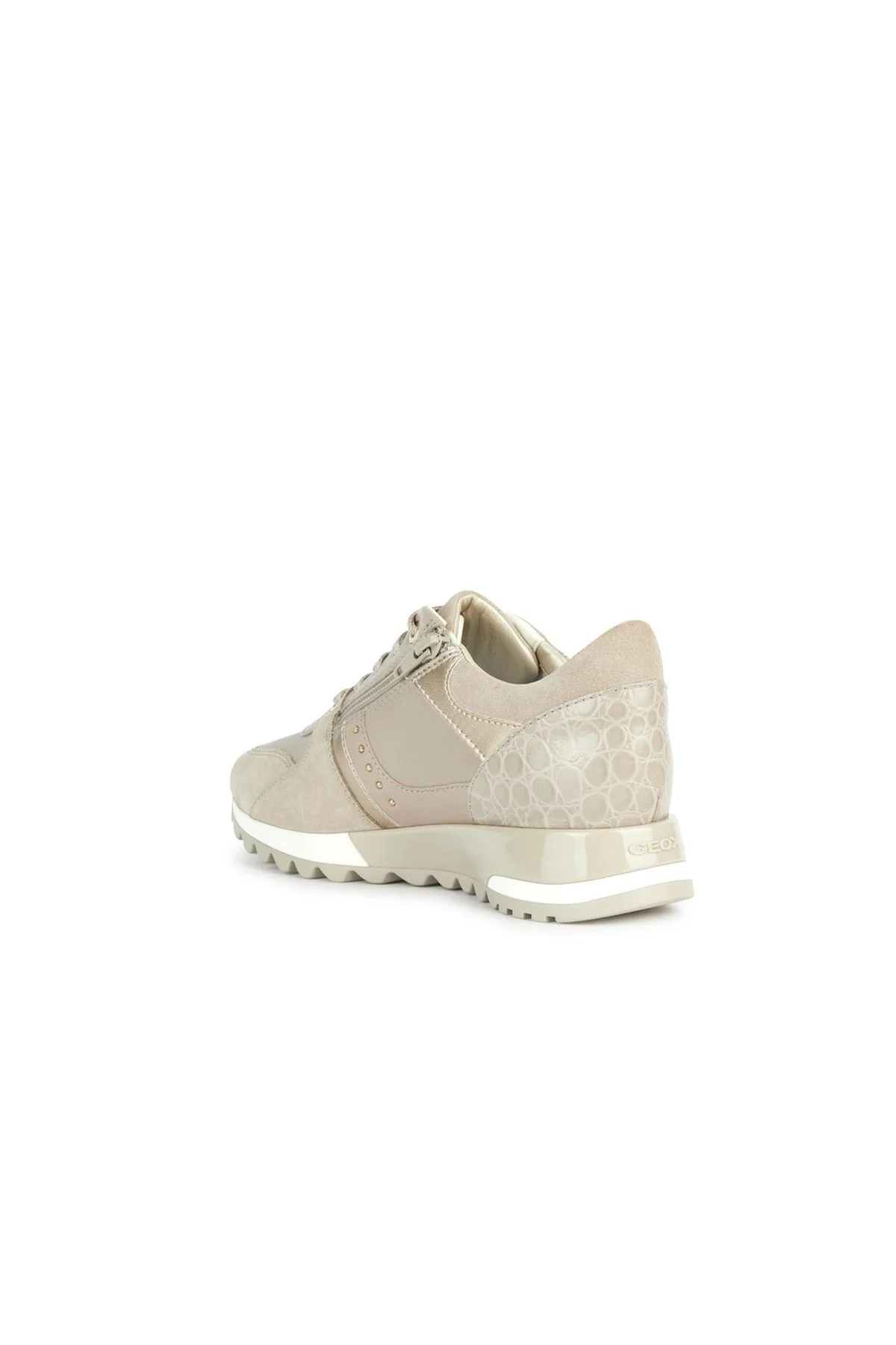 Geox Kadın Bej Tabelya Deri Kalın Topuklu Bağcıklı Sneaker - Image 2