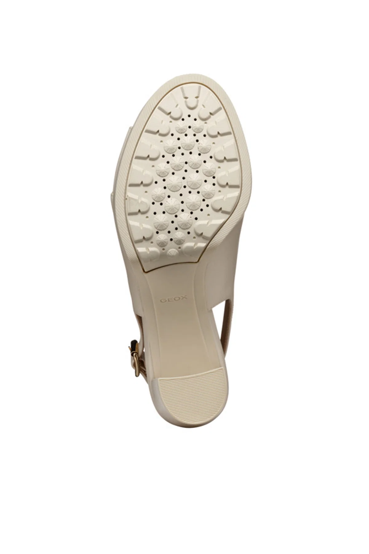 Geox Kadın Bej Walk Pleasure 85S Arkadan Tokalı Kalın Topuklu Deri Sandalet - Image 6