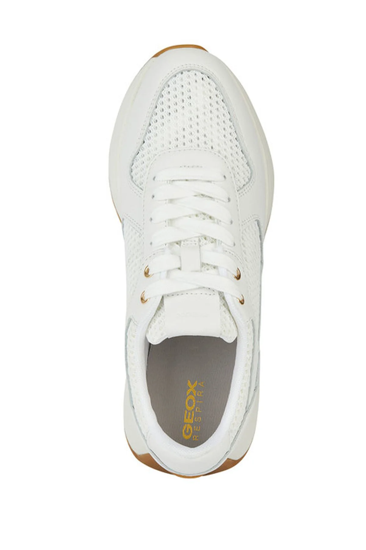 Geox Kadın Beyaz Amabel Bağcıklı Deri Sneaker - Image 5
