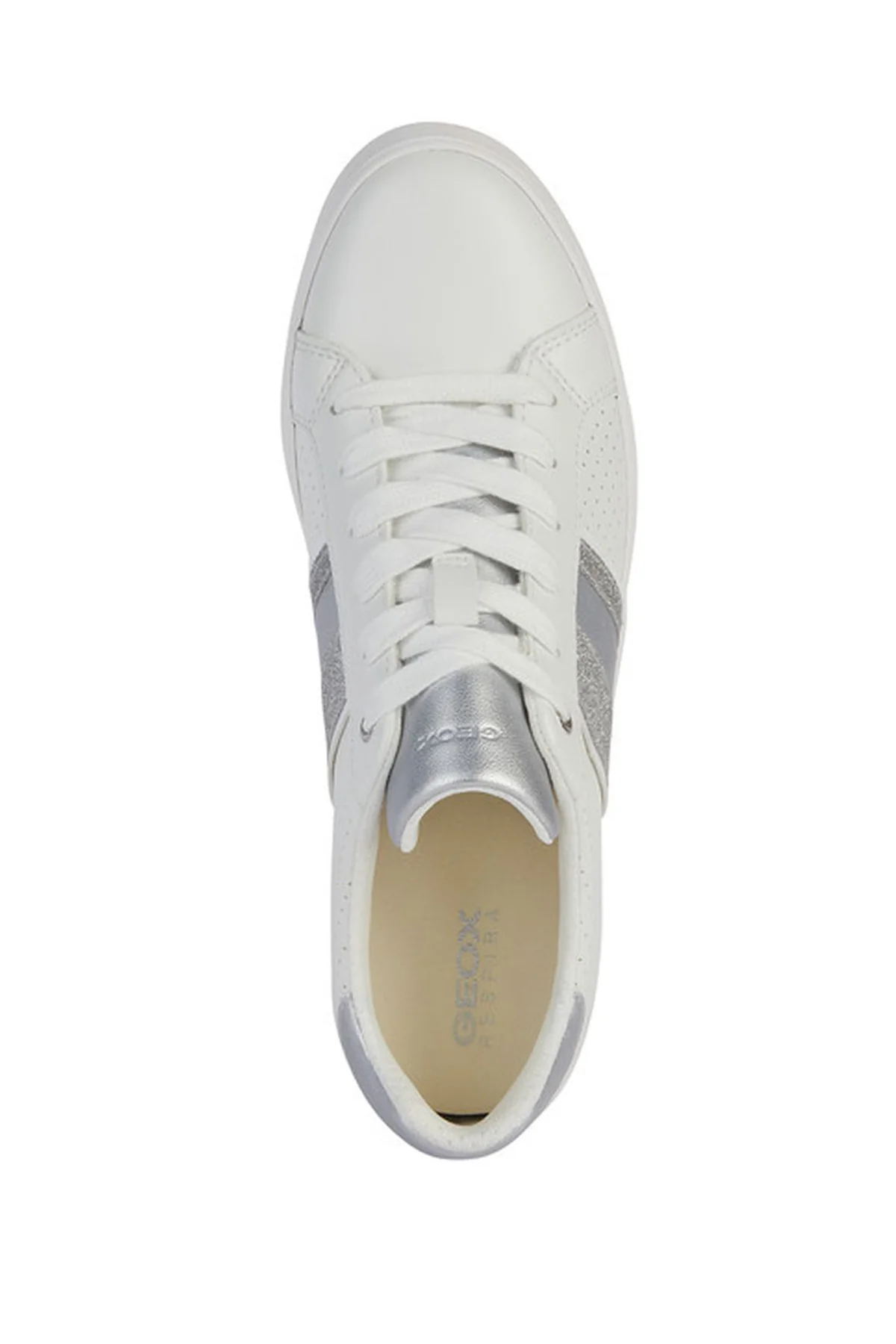 Geox Kadın Beyaz Blomiee Bağcıklı Deri Sneaker - Image 5