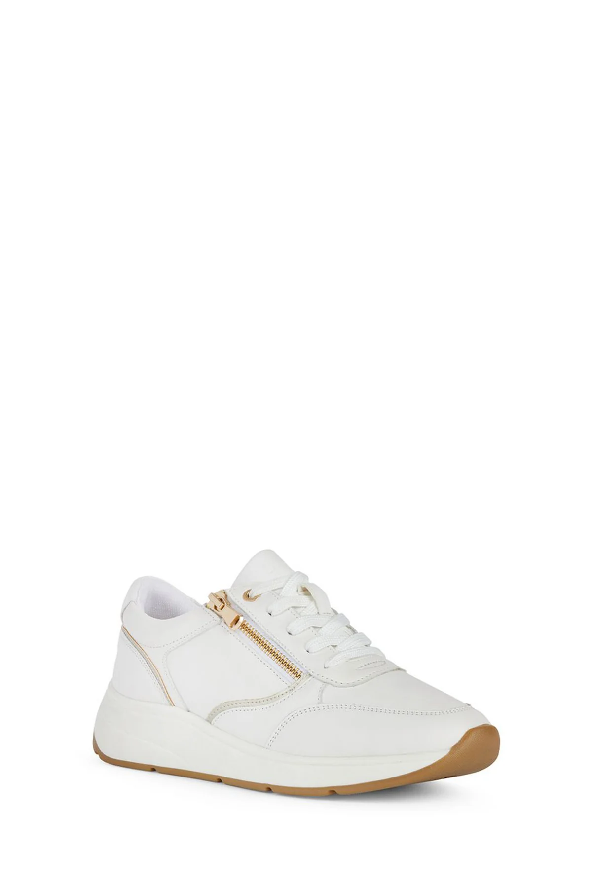 Geox Kadın Beyaz Bulmya Bağcıklı Deri Sneaker - Image 3