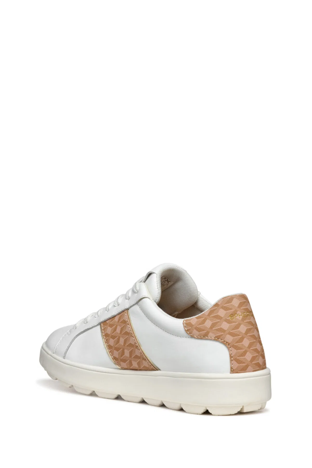 Geox Kadın Beyaz D Spherica Ecub - 1 A - Na + Pr.Sy Bağcıklı Deri Sneaker - Image 3