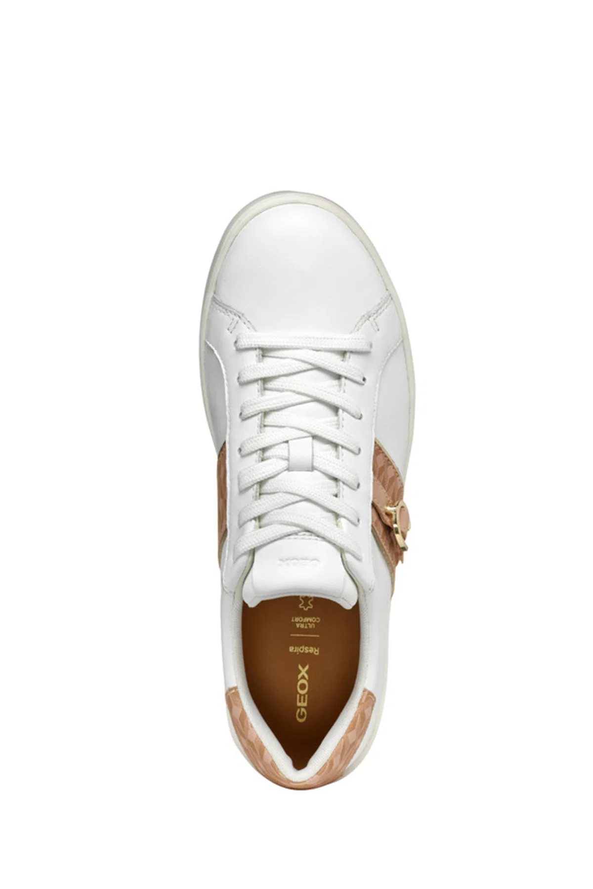 Geox Kadın Beyaz D Spherica Ecub - 1 A - Na + Pr.Sy Bağcıklı Deri Sneaker - Image 5
